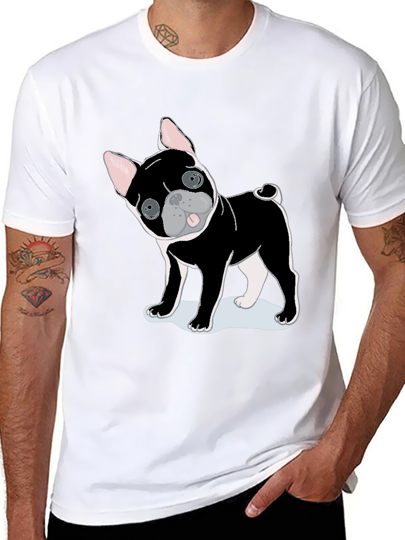 Black Dog Graphic Tee - Cute Puppy Shirt view 8