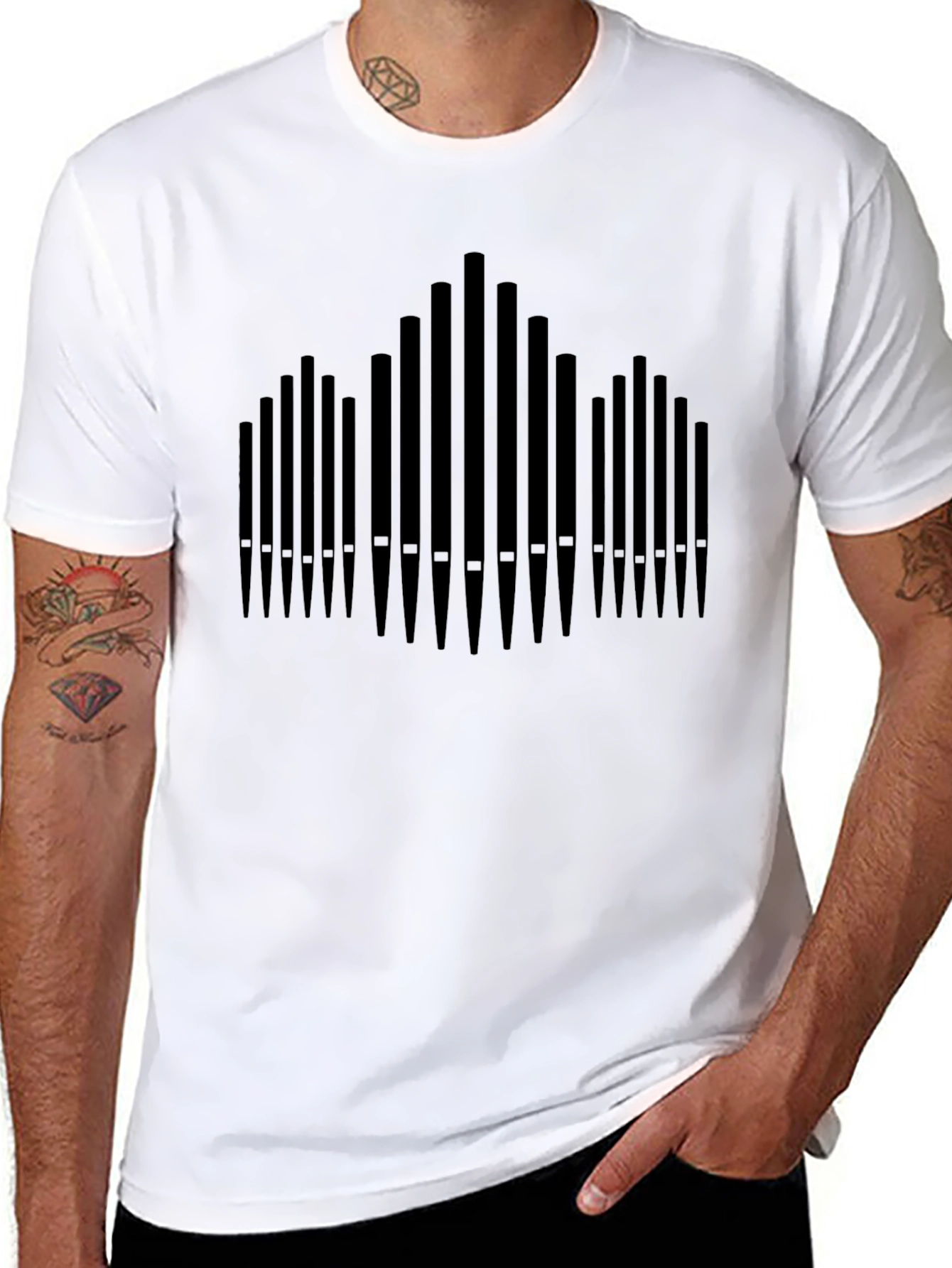 Black Organ Pipe Graphic Tee - Classic Black T-Shirt view 8