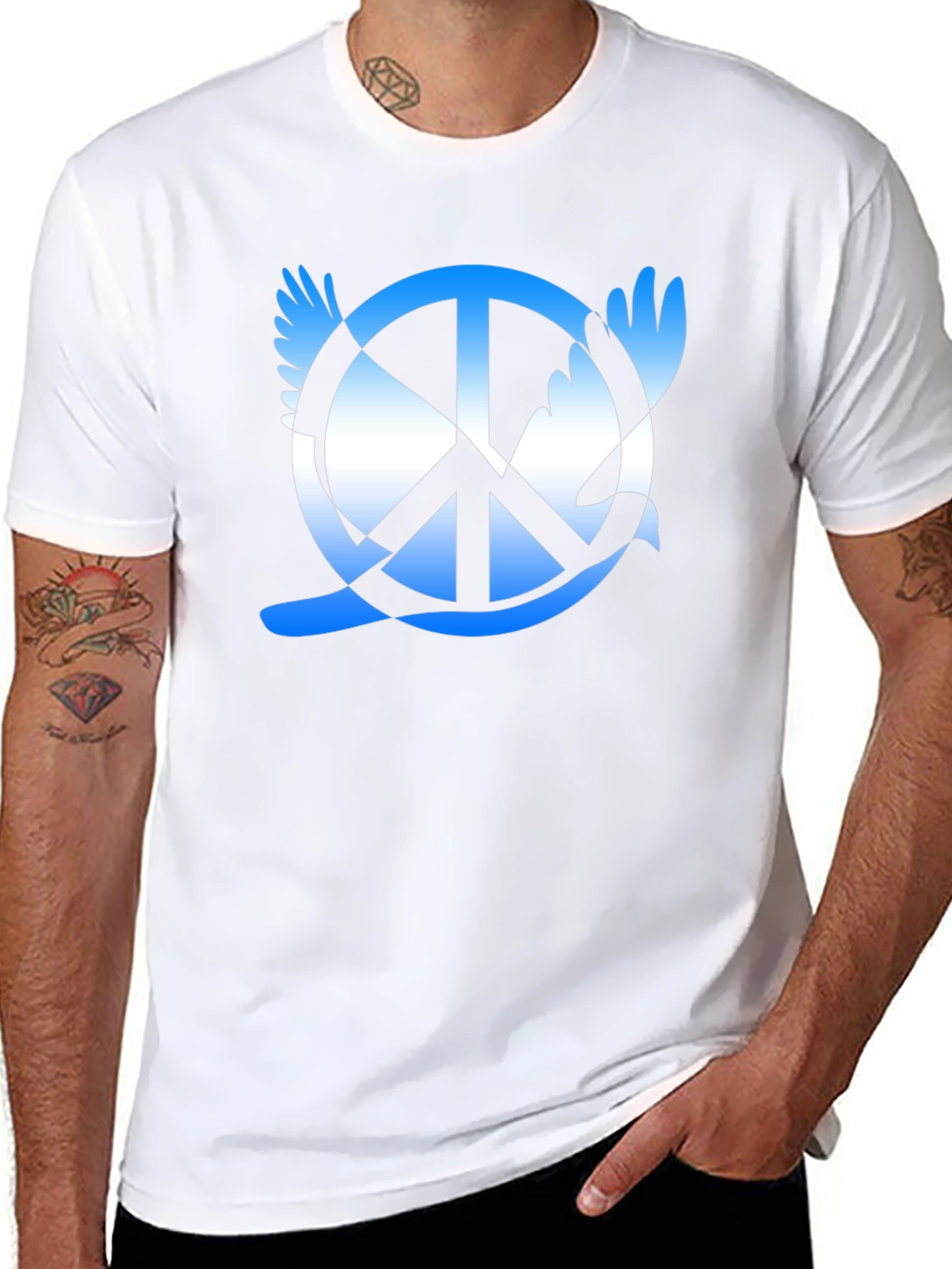 Black Peace Dove Graphic T-Shirt - Black view 8