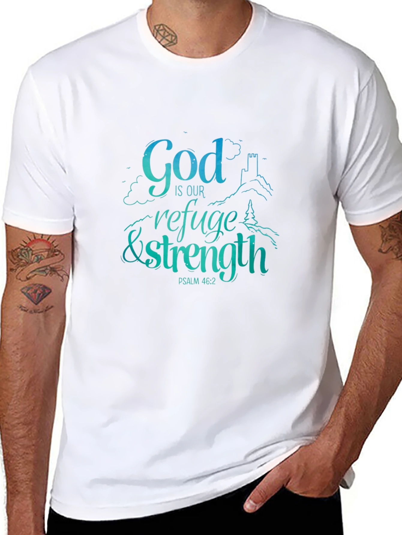 Black God Is Our Refuge & Strength T-Shirt view 8