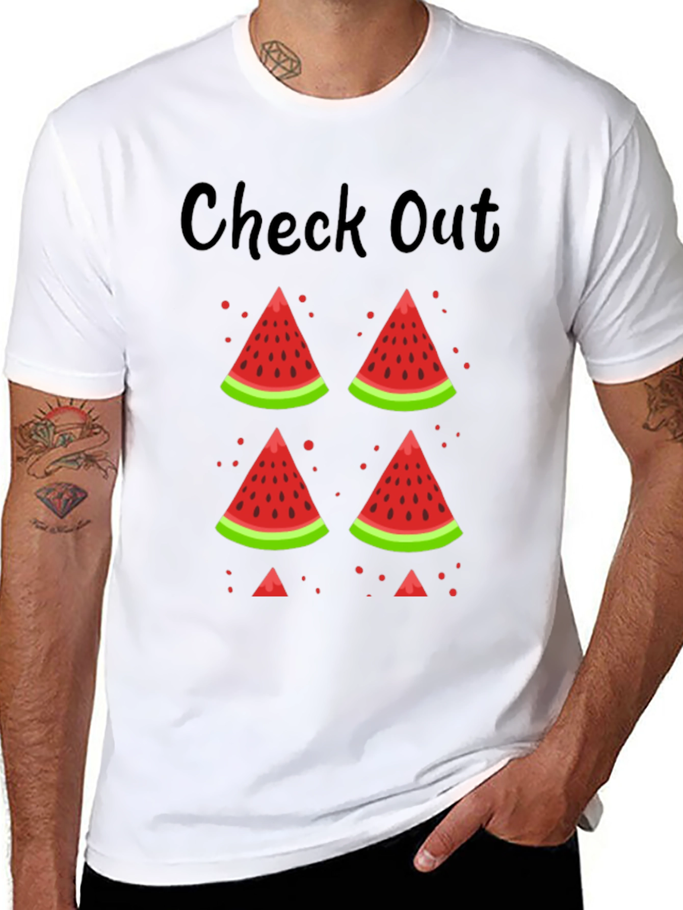 Black Watermelon Graphic Tee - Check Out This Summer Shirt view 8