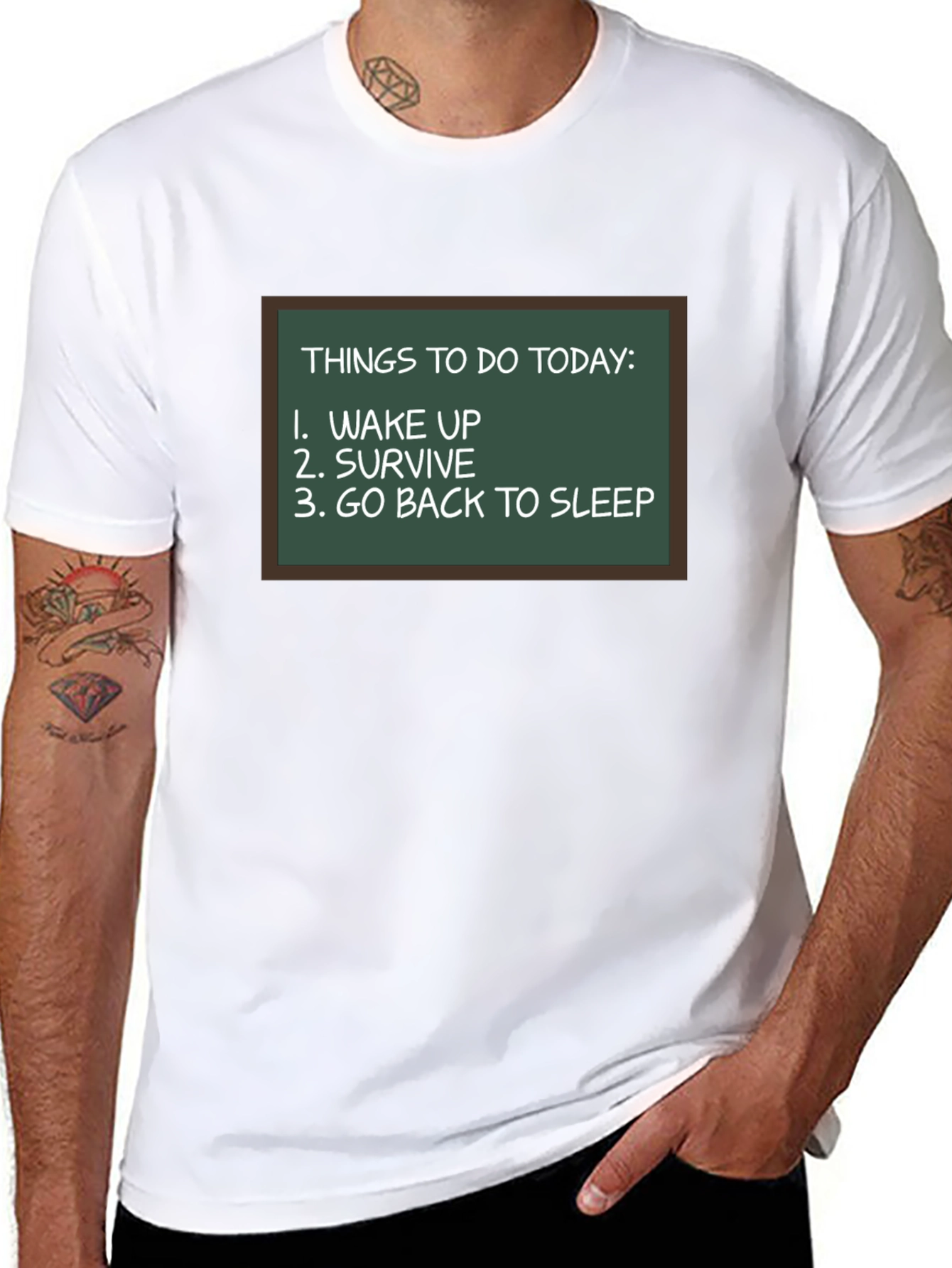 Black Funny To-Do List Graphic Tee view 8