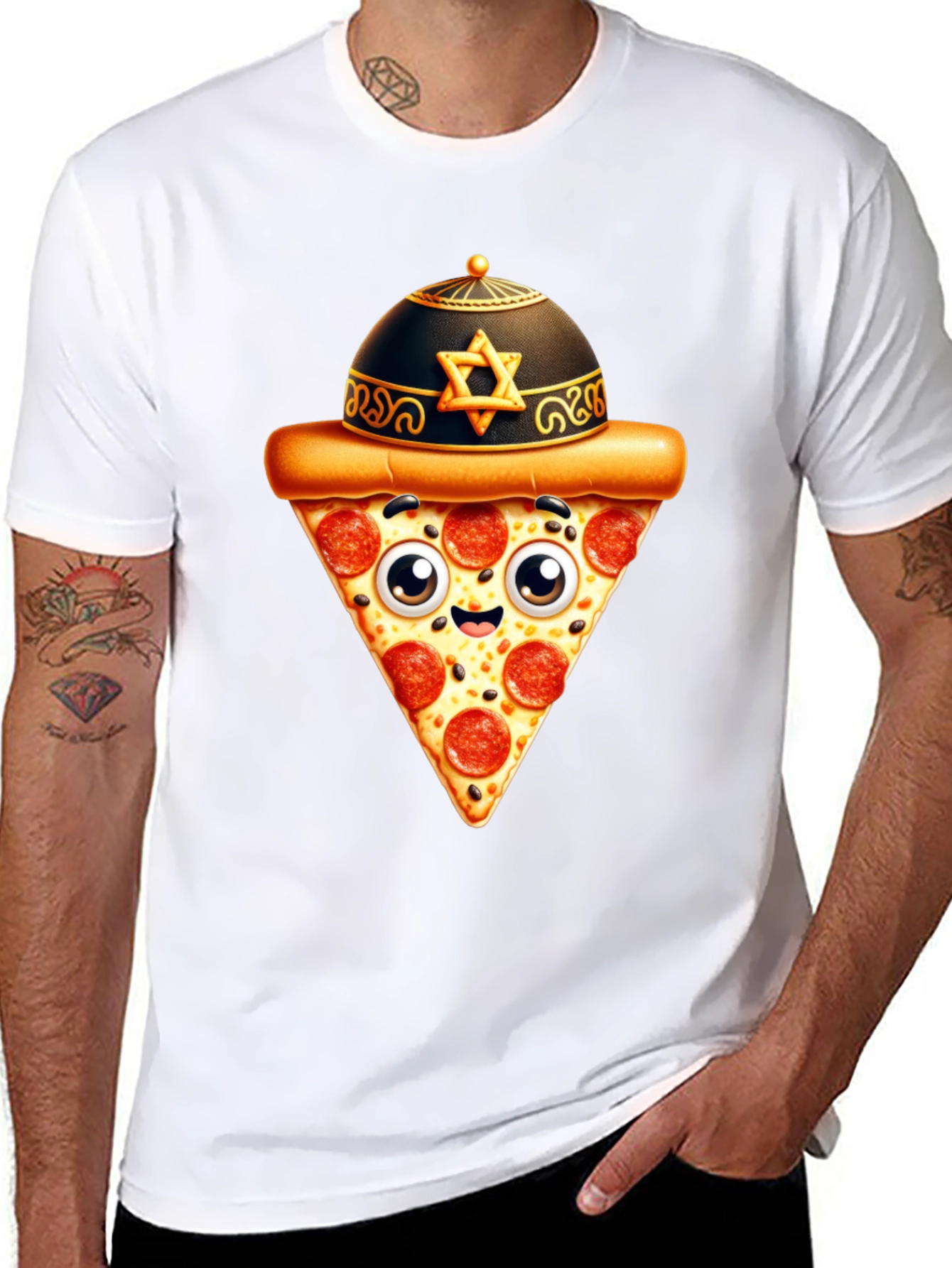 Black Pizza Slice T-Shirt - Funny Foodie Tee view 8