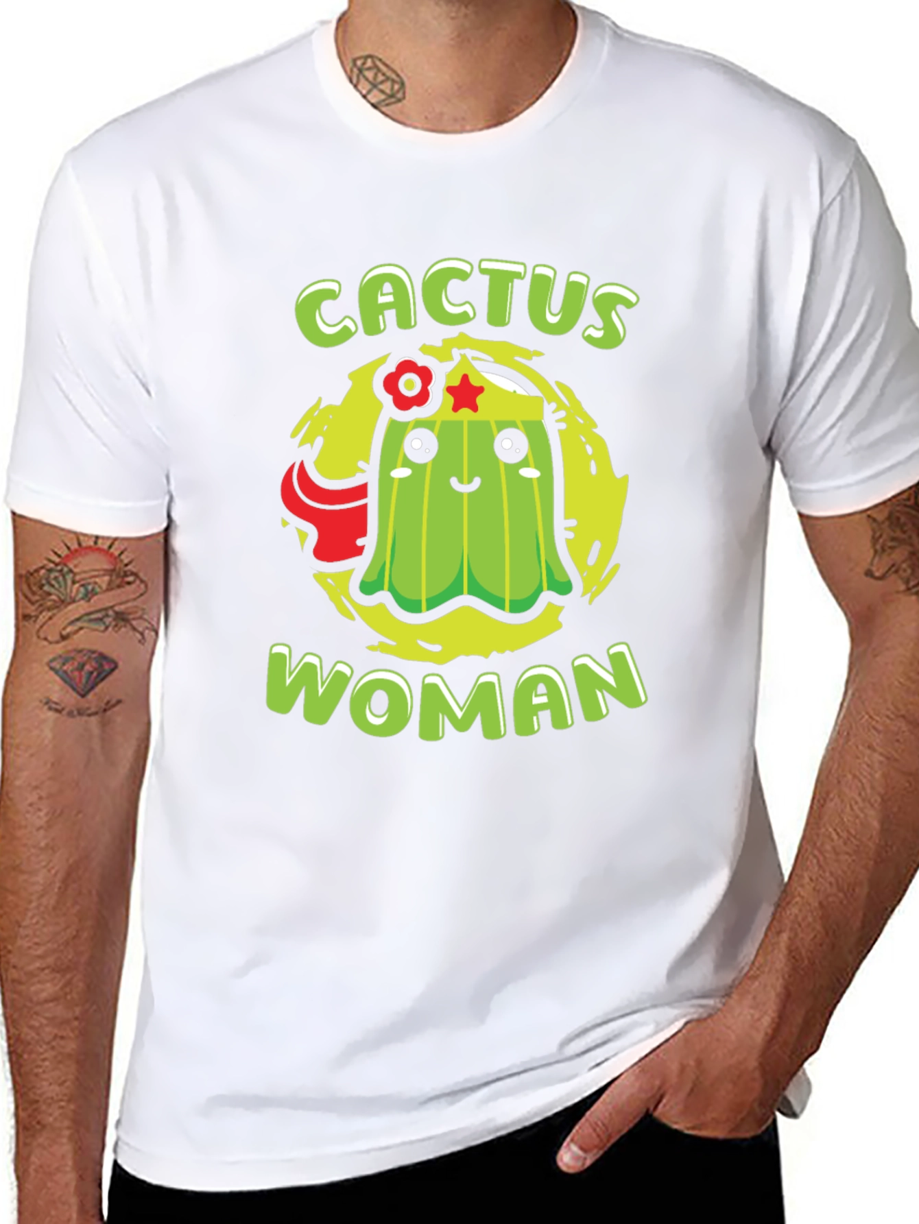 Cactus Woman Black T-Shirt - 8