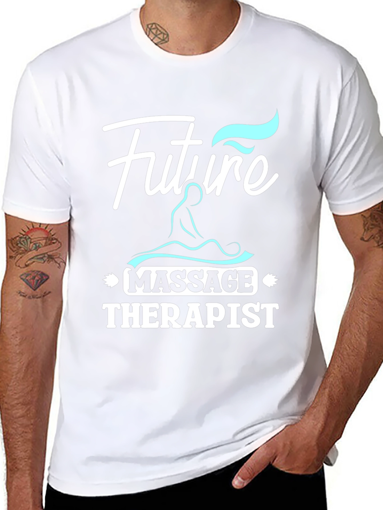 Black Future Massage Therapist Graphic T-Shirt view 8