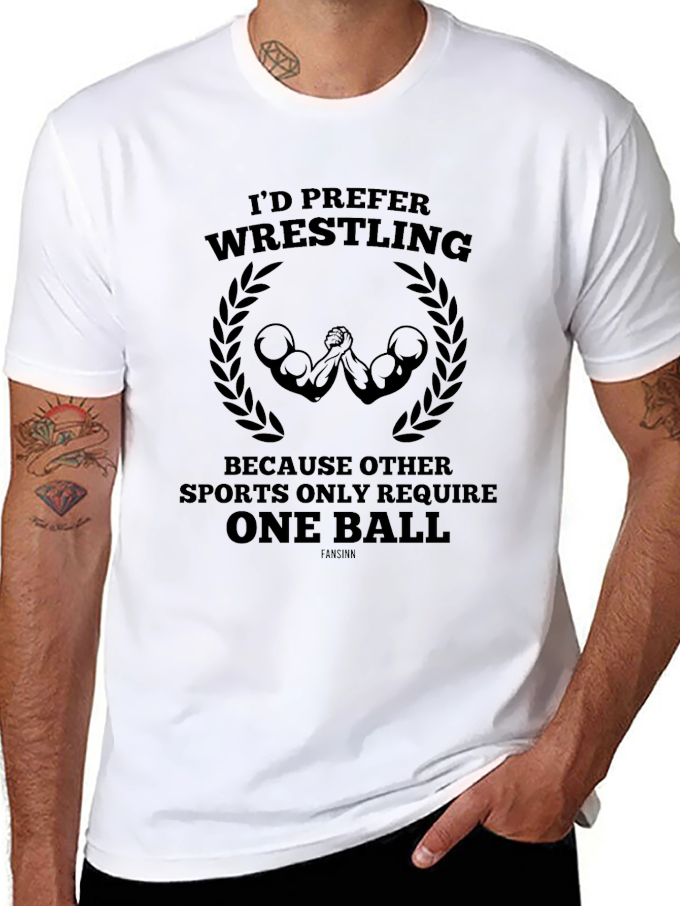 Black Wrestling T-Shirt: I'd Prefer Wrestling - Funny Sports Tee view 8