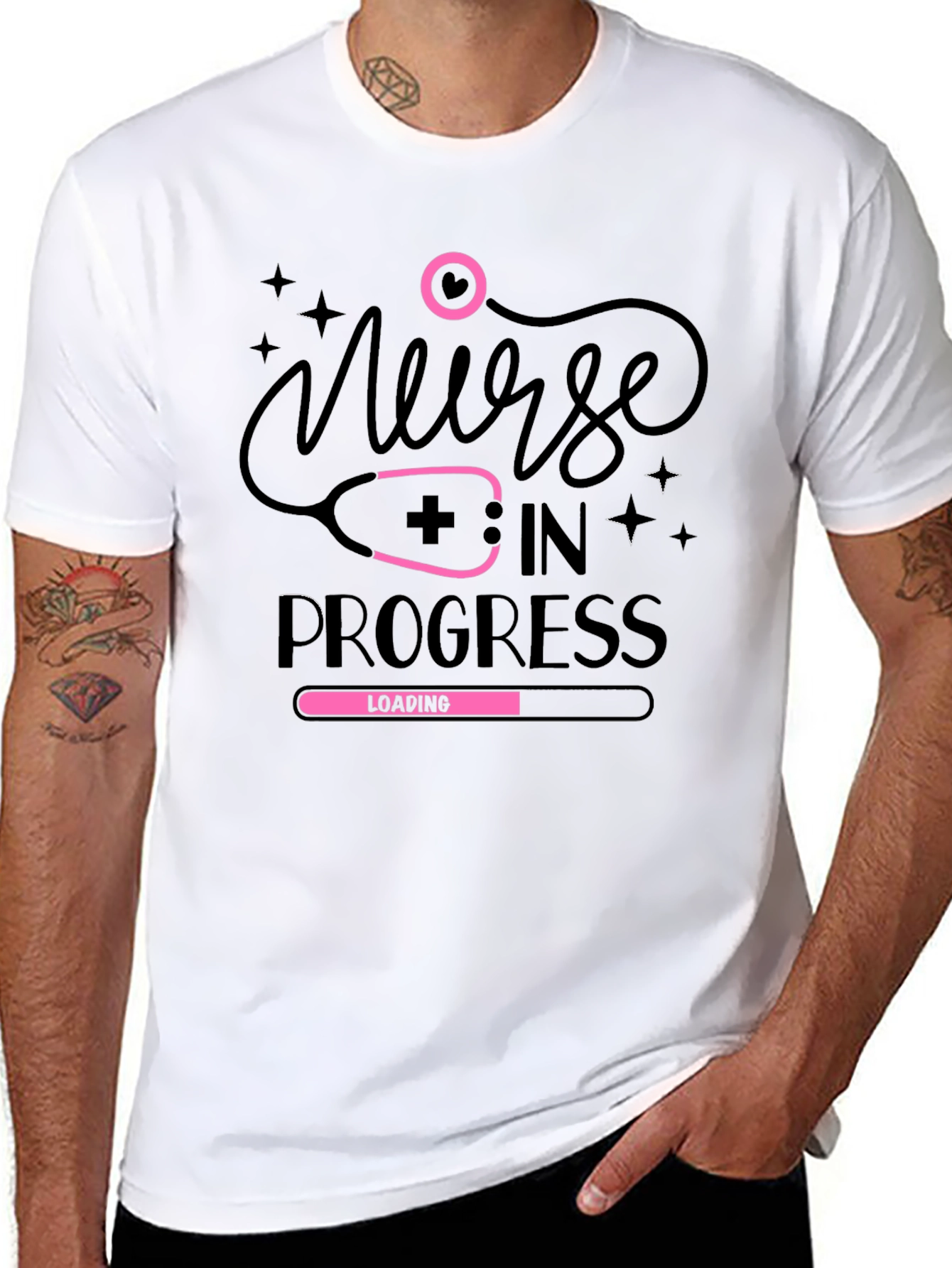 Black Nurse in Progress T-Shirt view 8