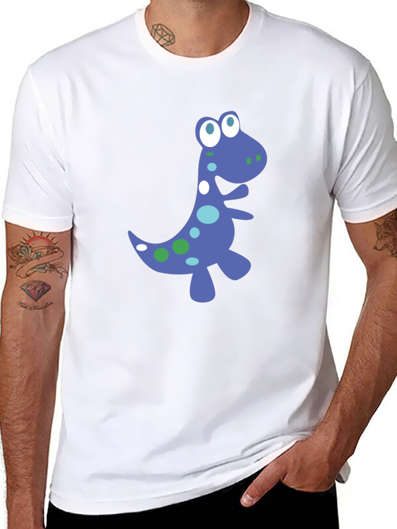 Black Dino Graphic Tee - Fun Black T-Shirt view 8