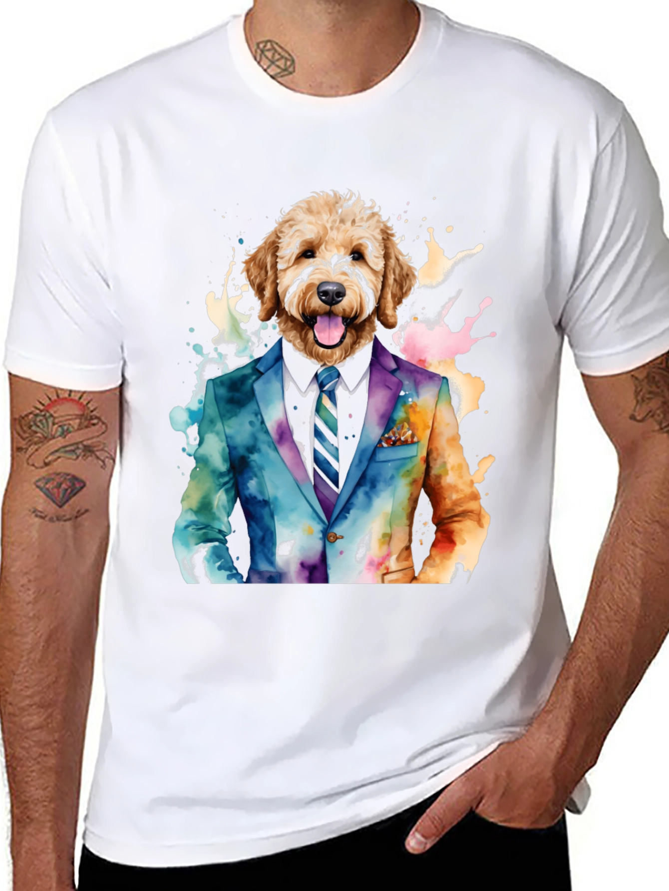 Black Dog in Suit Graphic Tee - Stylish & Unique view 8