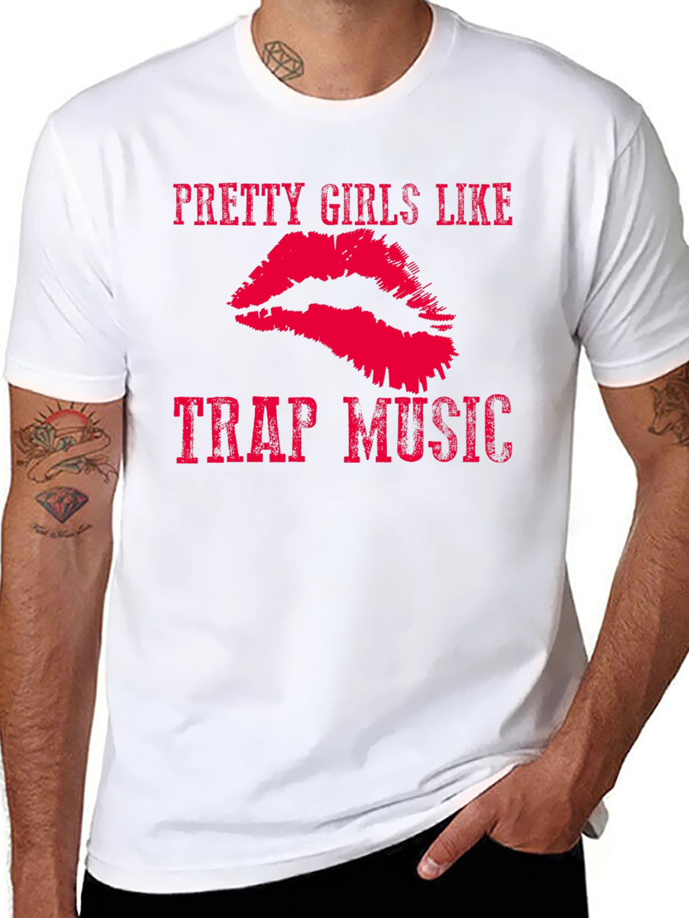 Black Pretty Girls Like Trap Music Graphic Tee view 8