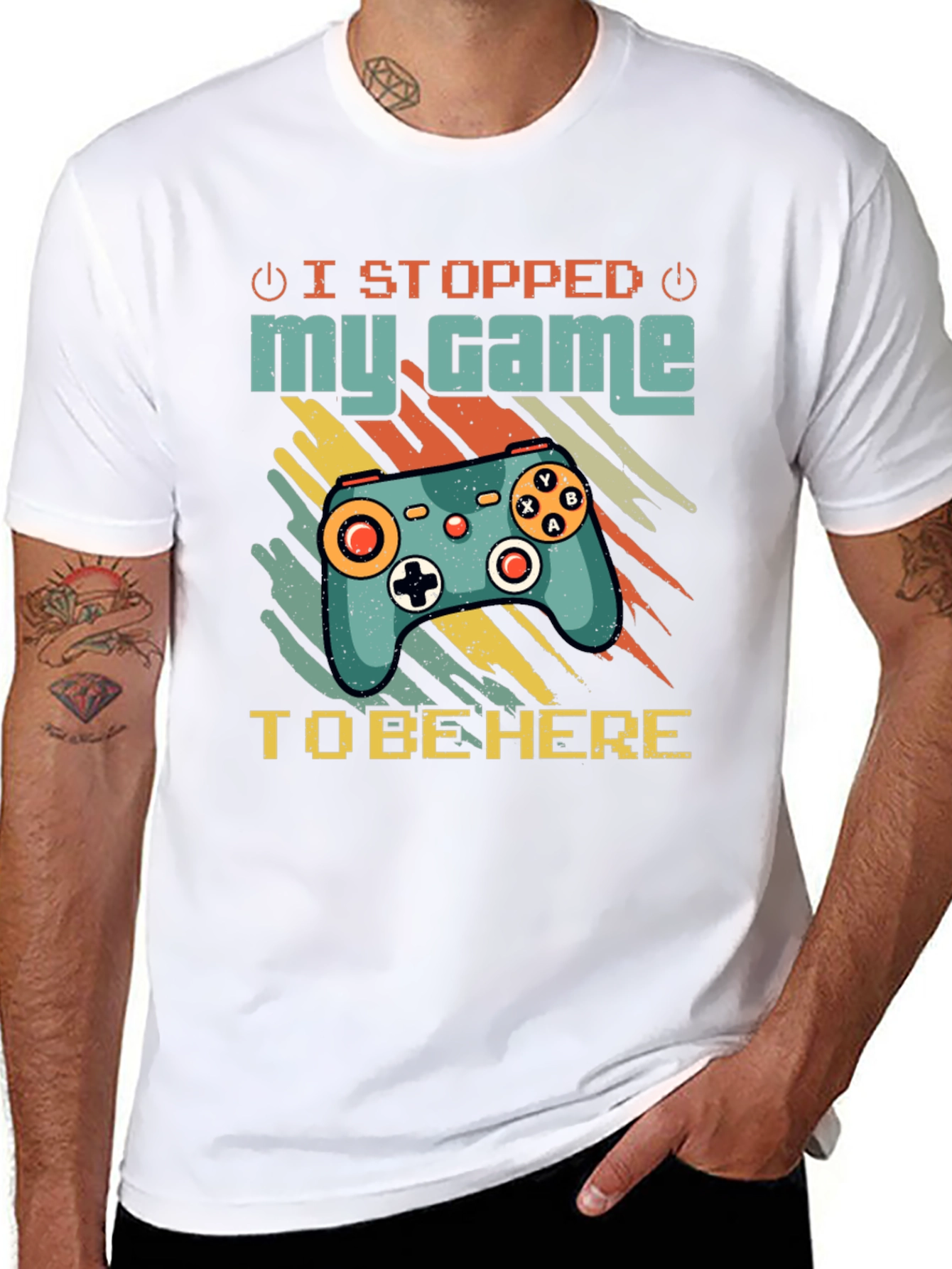 Black I Stopped My Game to Be Here Graphic Tee view 8