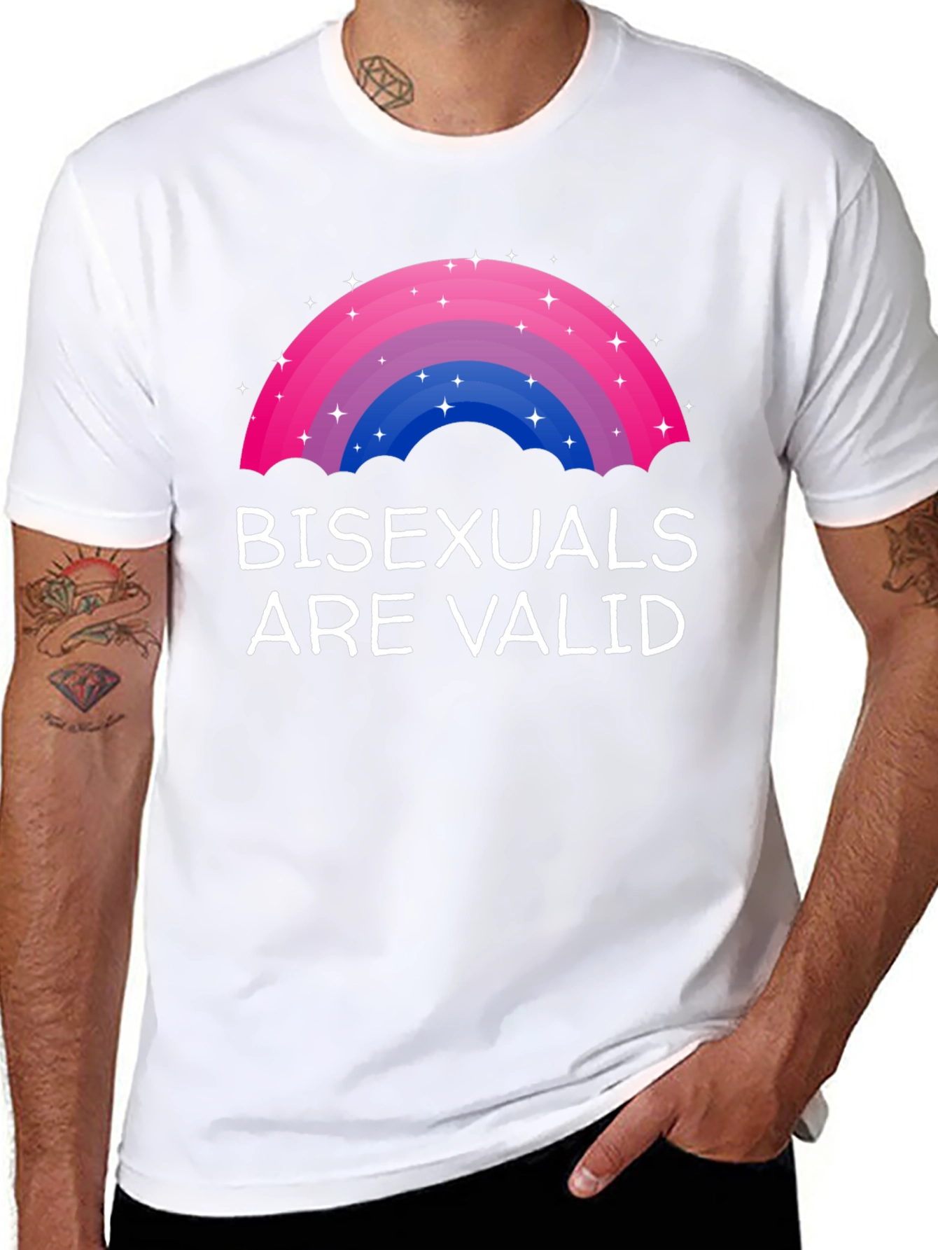 Black Bisexuals Are Valid Rainbow Pride T-Shirt view 8