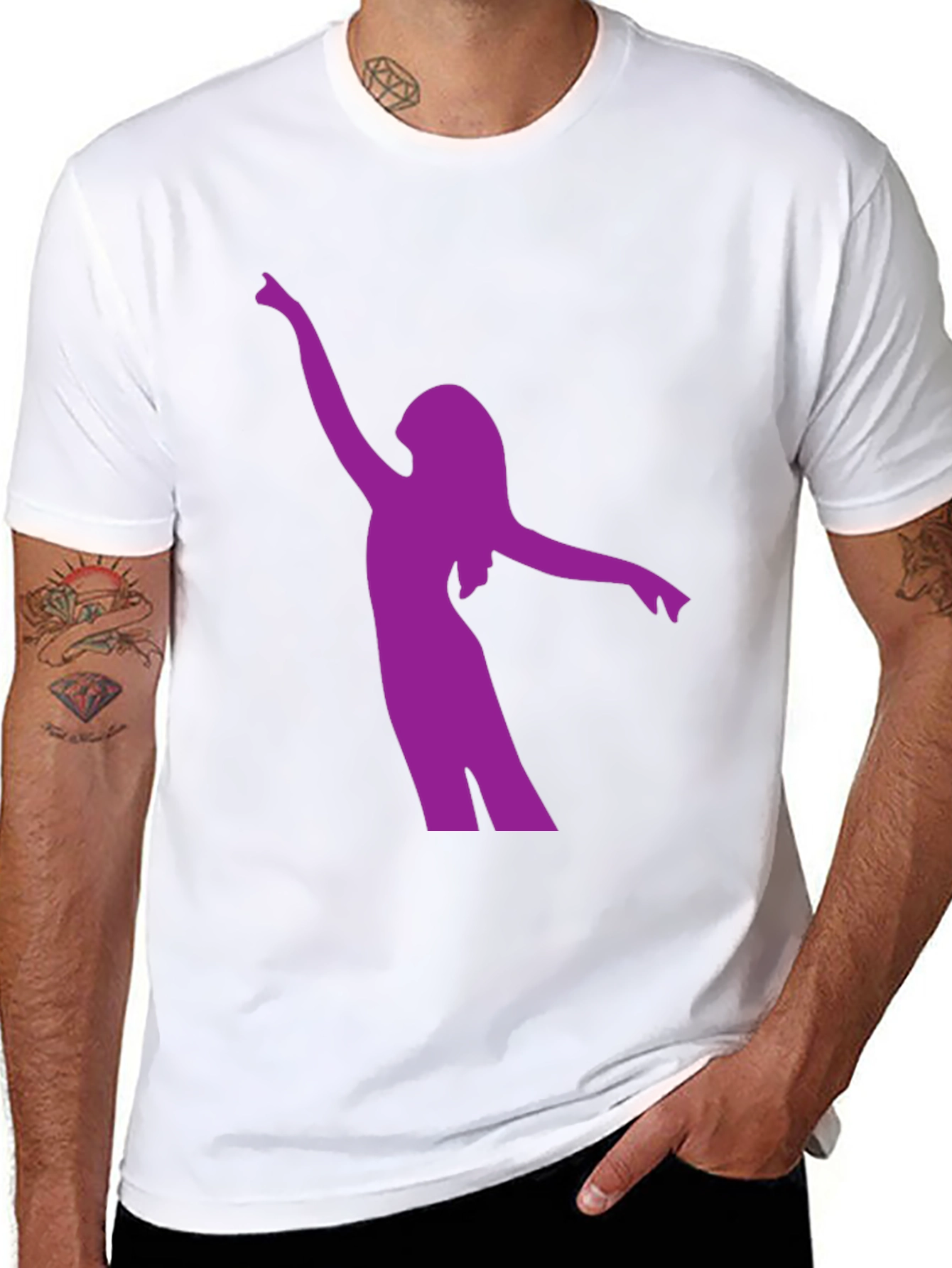 Black Silhouette Dancer Graphic Tee - Black view 8