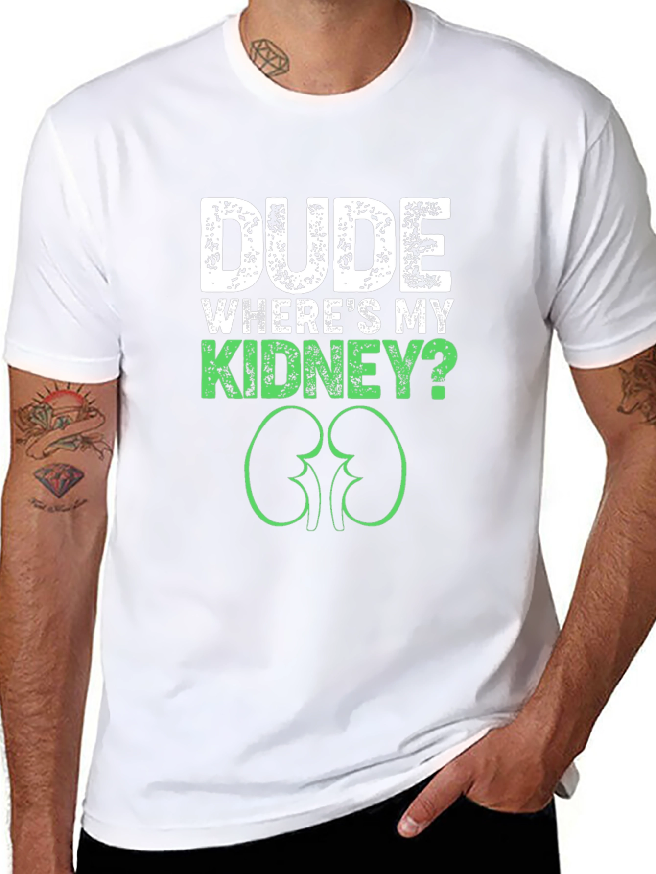Black Dude Where's My Kidney? Graphic Tee view 8