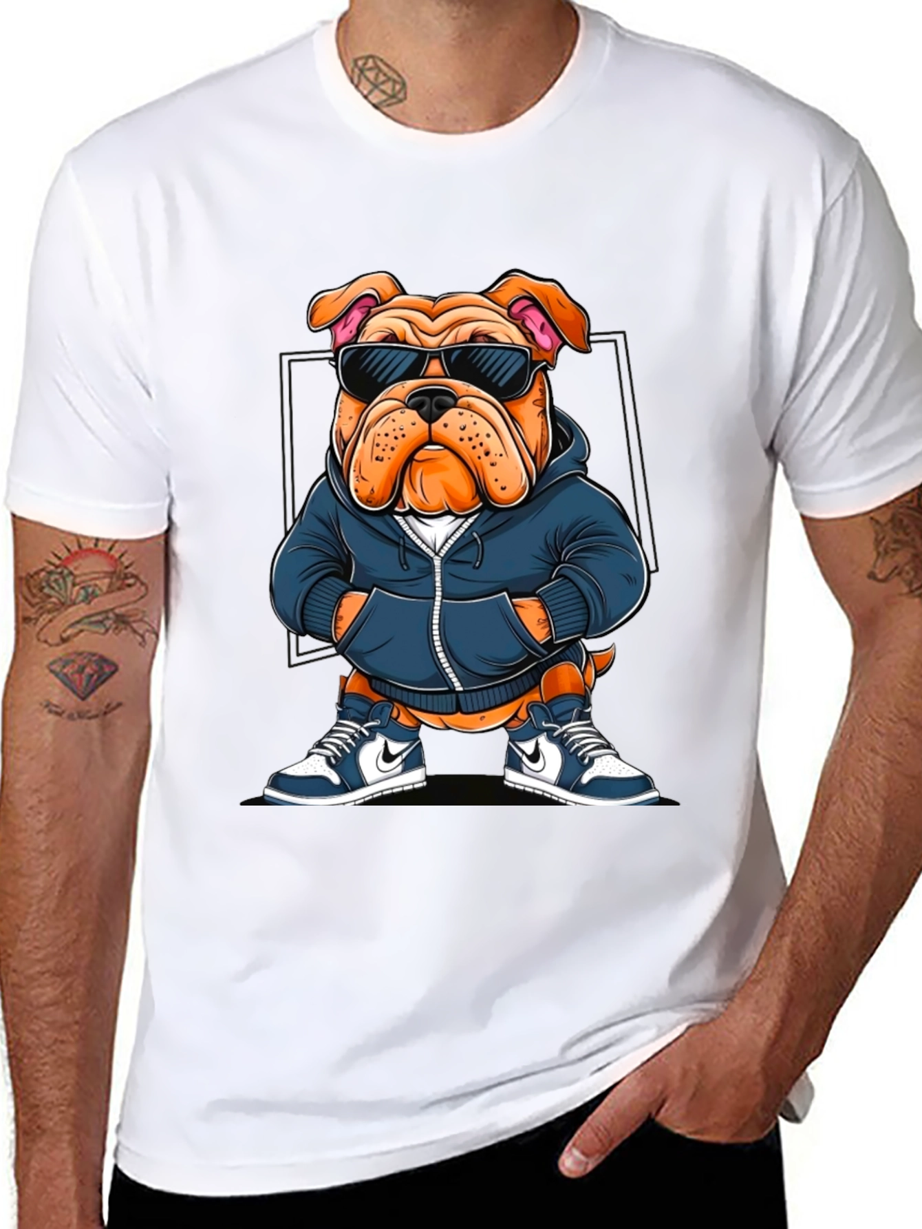 Cool Bulldog Graphic Tee - Trendy Canine Style - 8