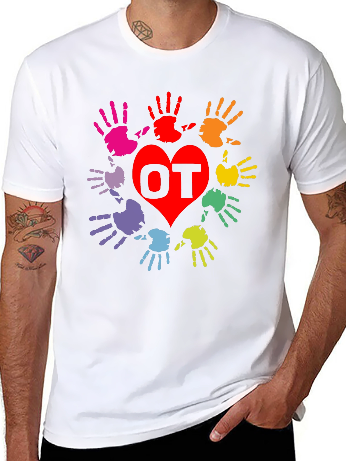 OT Occupational Therapy Hands Heart T-Shirt - 8