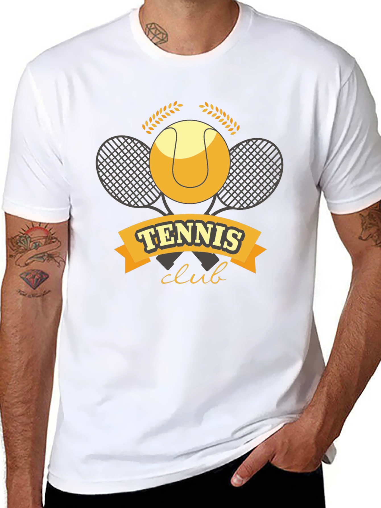 Black Tennis Club Graphic T-Shirt - Classic Sports Tee view 8