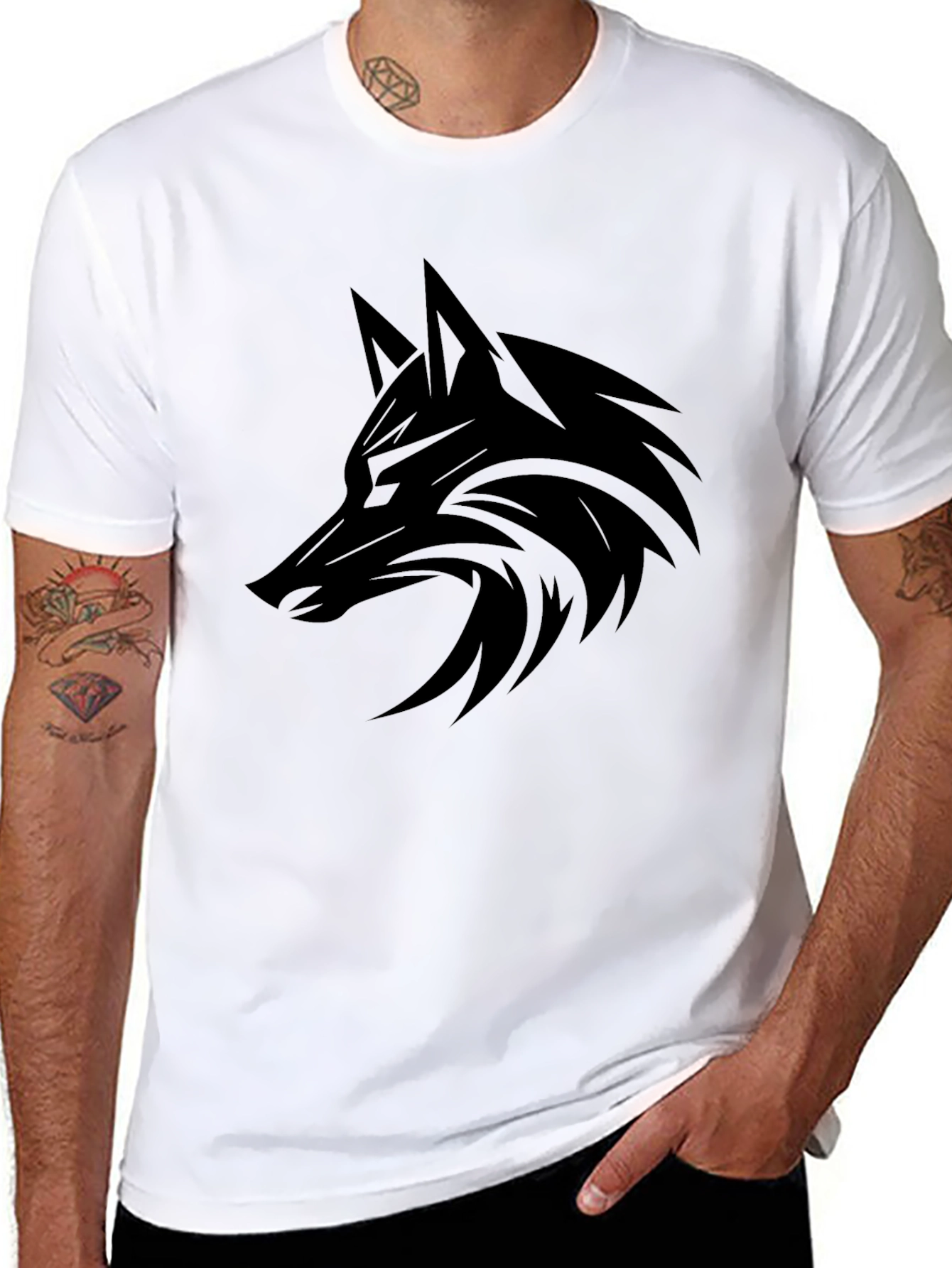 Black Black Wolf Graphic Tee - Men's Style view 8
