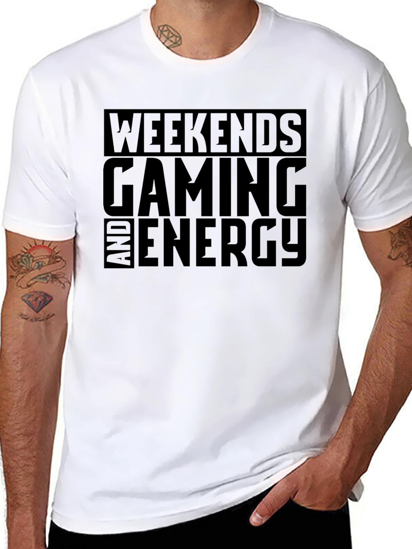 Weekends Gaming Energy Black Graphic Tee - 8