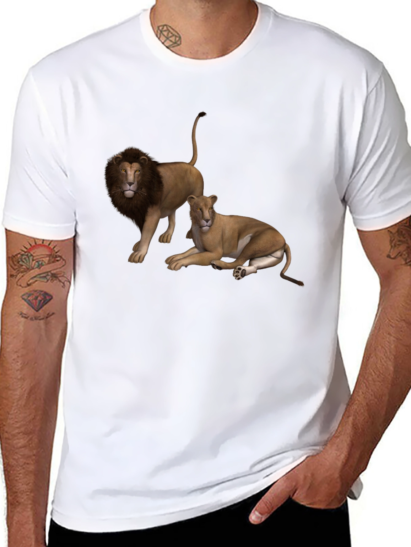 Black Lion Pride Graphic Tee - Black Cotton T-Shirt view 8