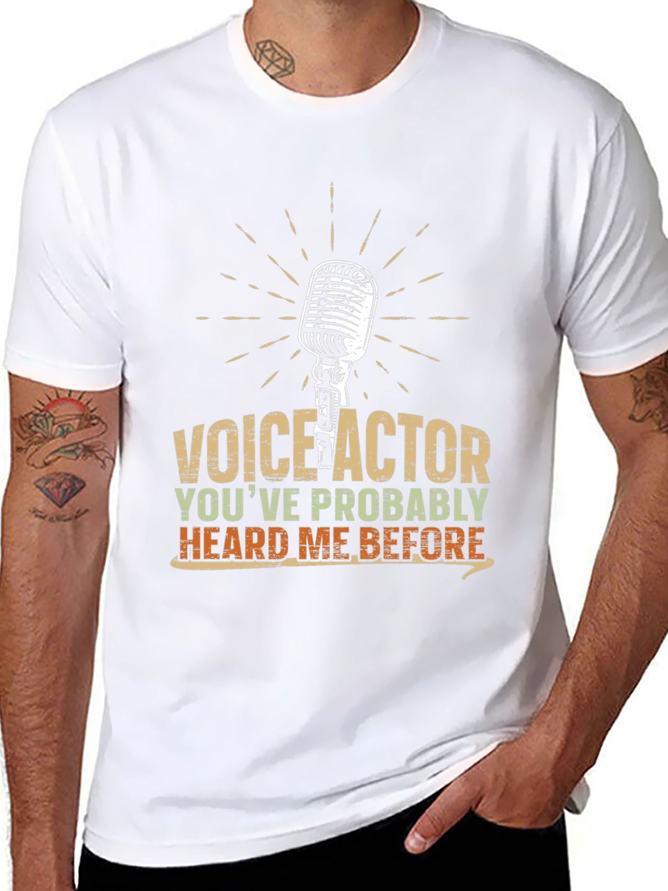 Black Voice Actor T-Shirt - Heard Me Before Funny Tee view 8