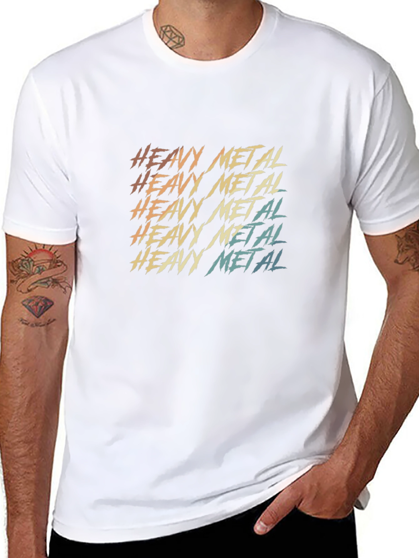 Black Heavy Metal Retro T-Shirt view 8