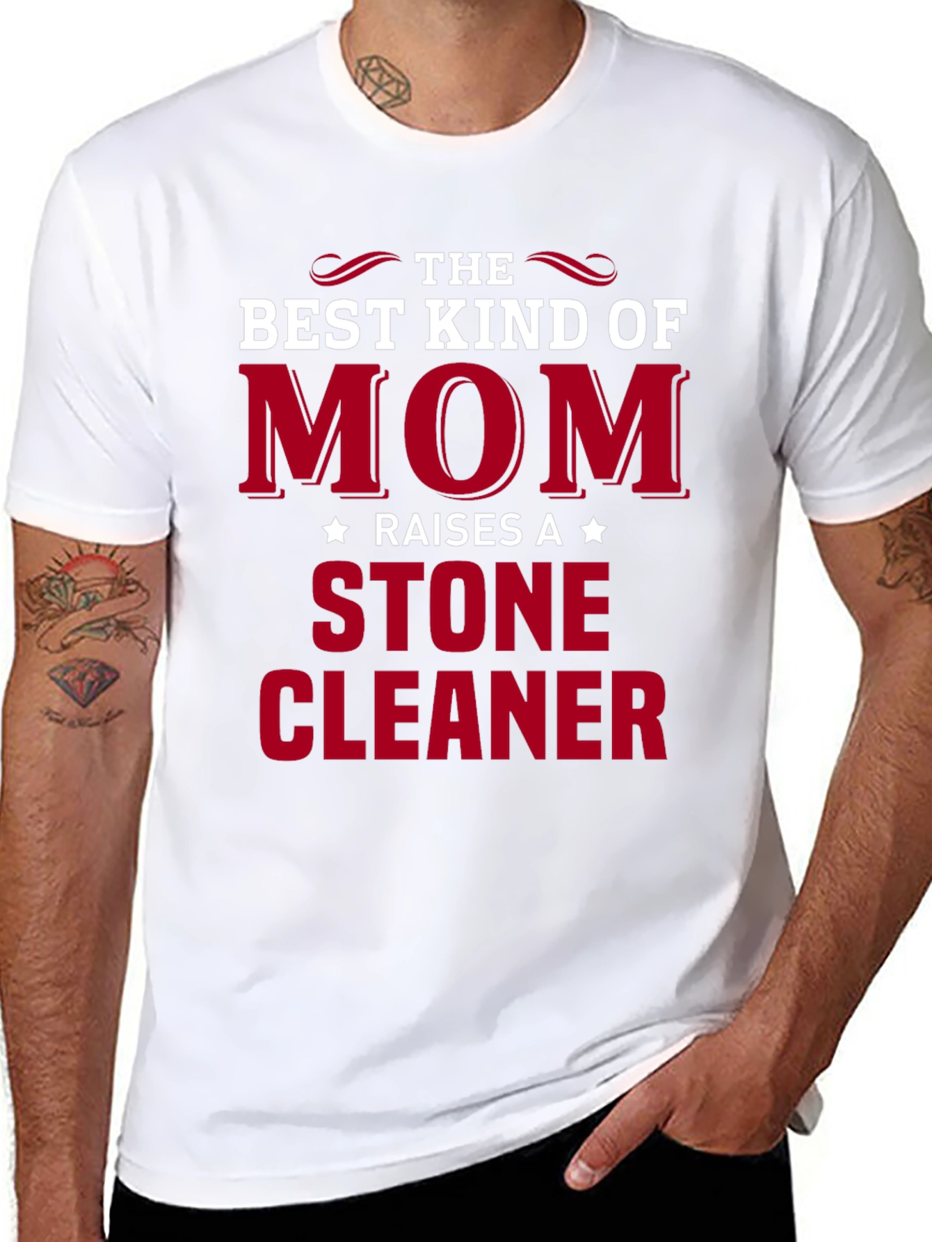 Black Best Kind of Mom Stone Cleaner T-Shirt view 8