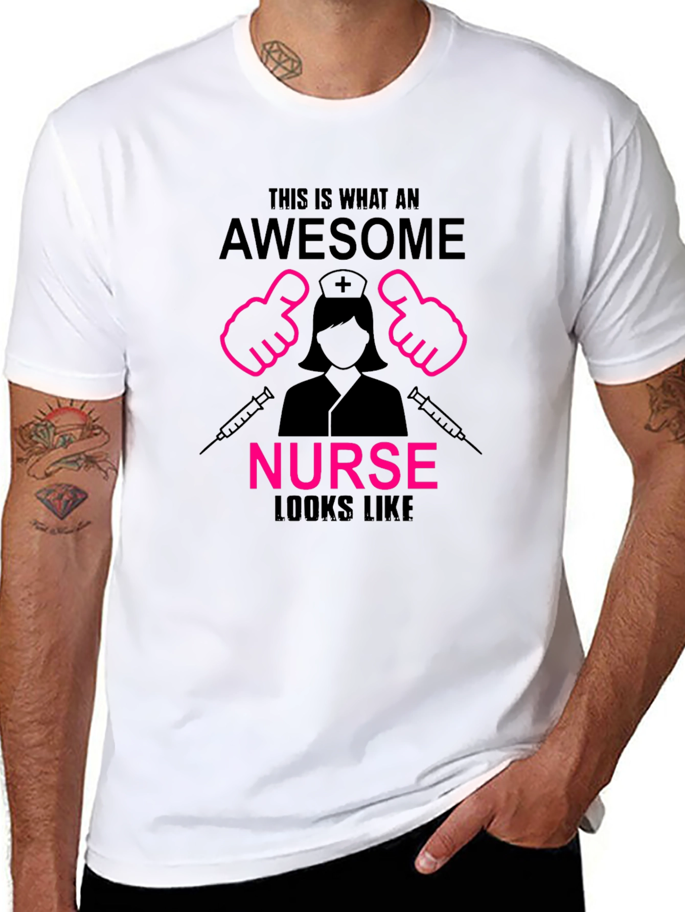 Black Awesome Nurse T-Shirt - Perfect Gift for Nurses view 8