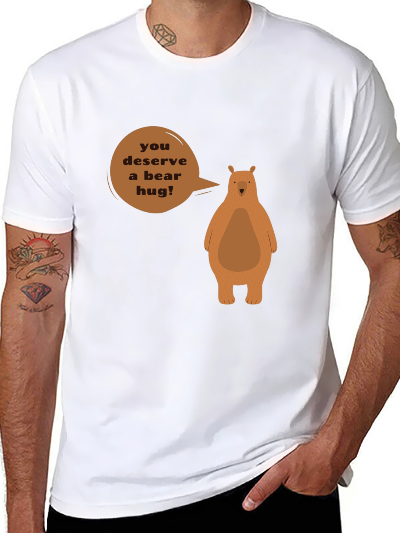 Black Bear Hug Graphic T-Shirt - You Deserve a Bear Hug! view 8
