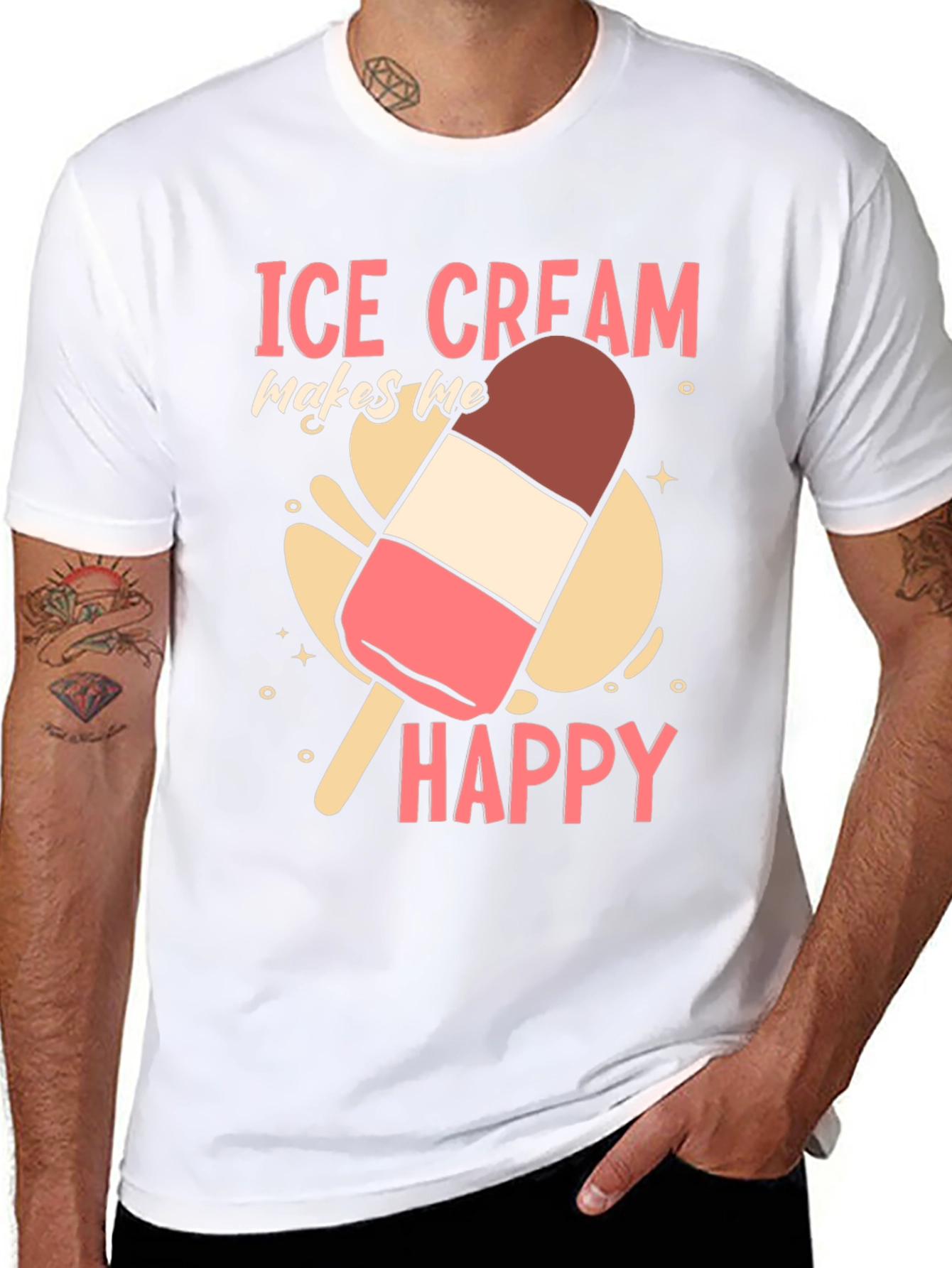 Black Ice Cream Makes Me Happy Graphic Tee view 8