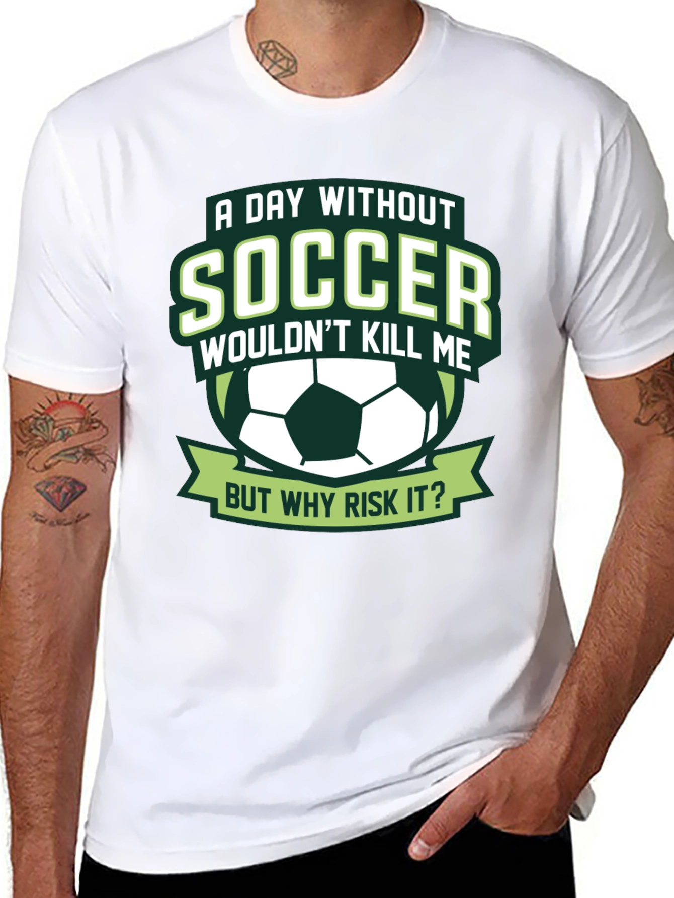 Black Soccer T-Shirt: A Day Without Soccer view 8