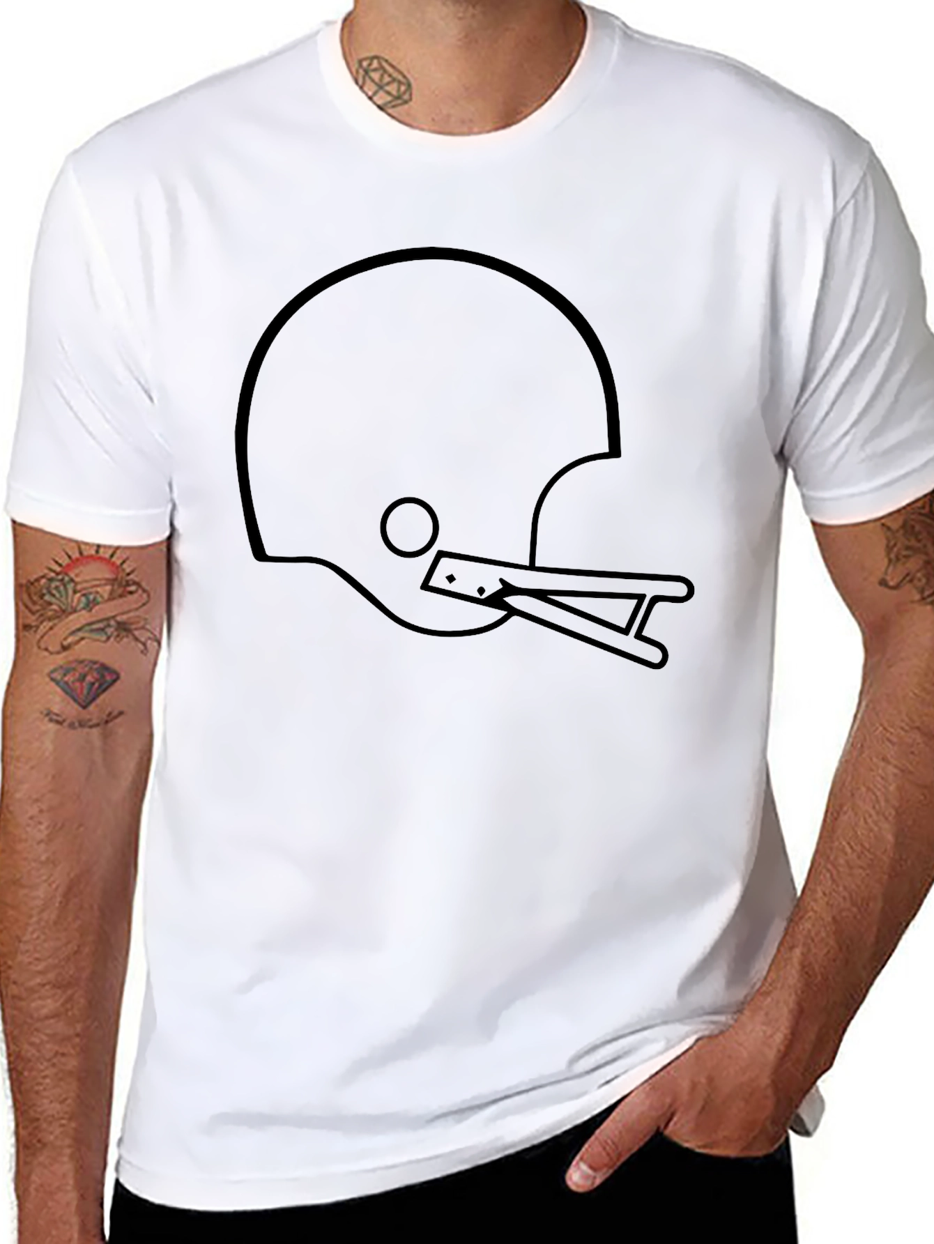 Black Football Helmet Graphic T-Shirt - Classic Style view 8