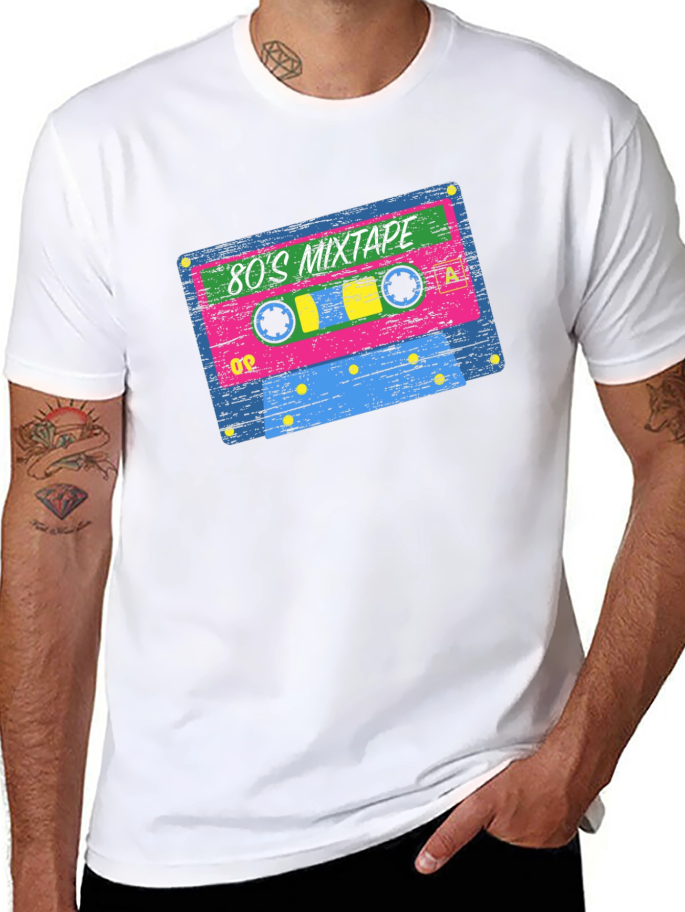 Black 80's Mixtape Retro Graphic T-Shirt view 8