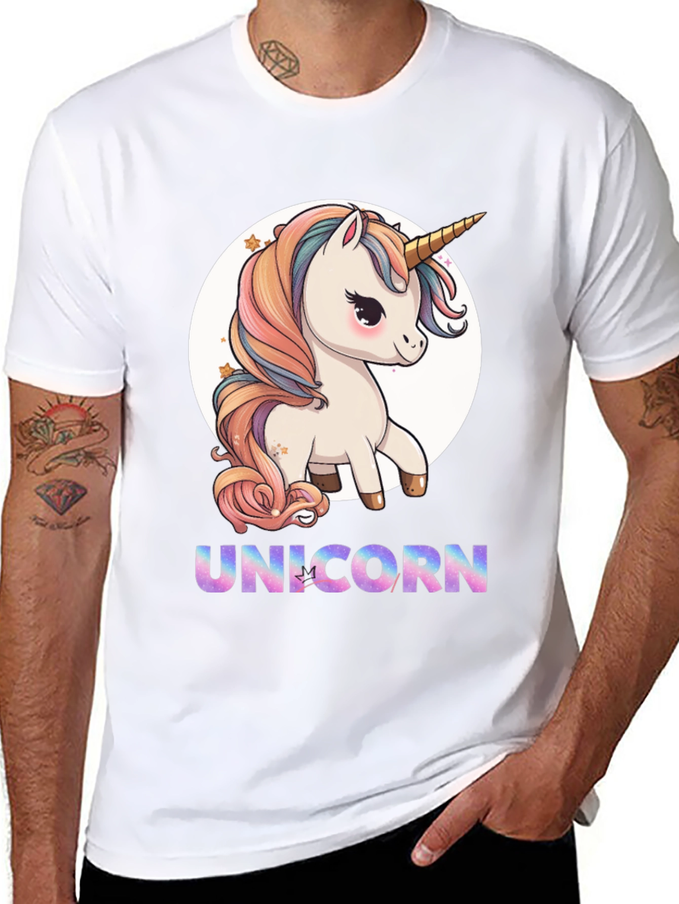 Black Unicorn T-Shirt - Cute Cartoon Style view 8