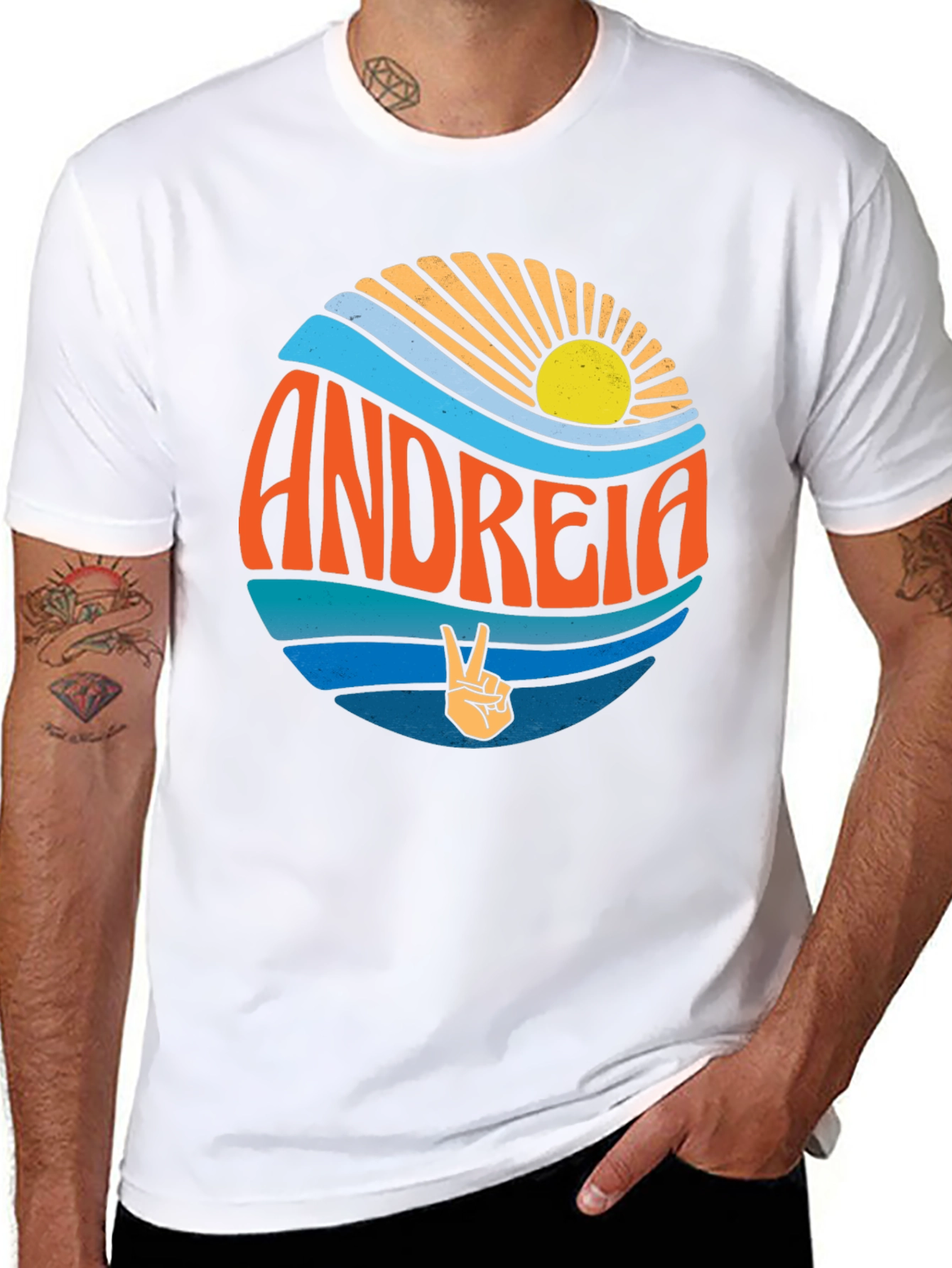 Black Andreia Retro Beach T-Shirt view 8