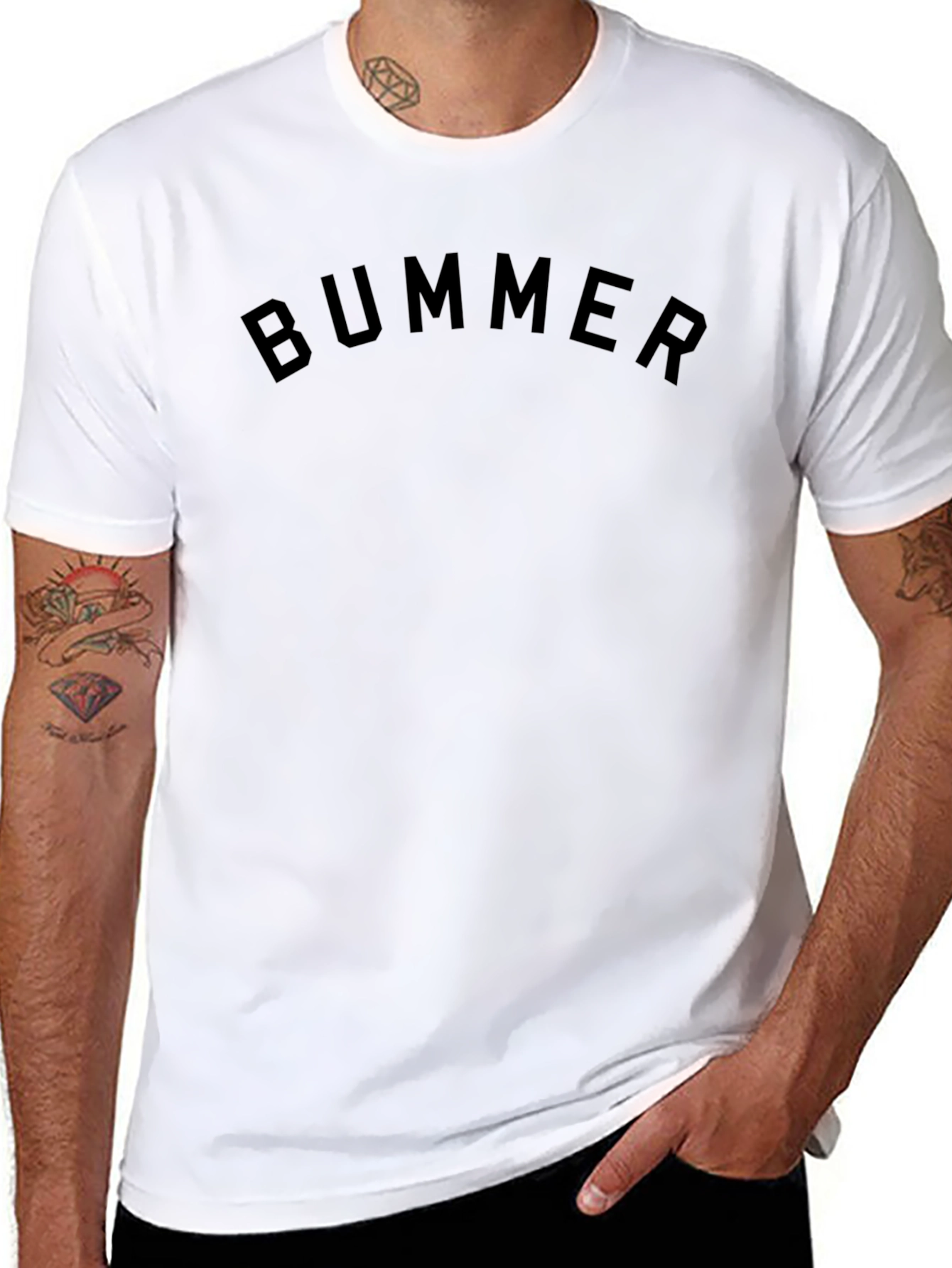 Black Bummer Graphic Tee - Soft Cotton Crew Neck view 8