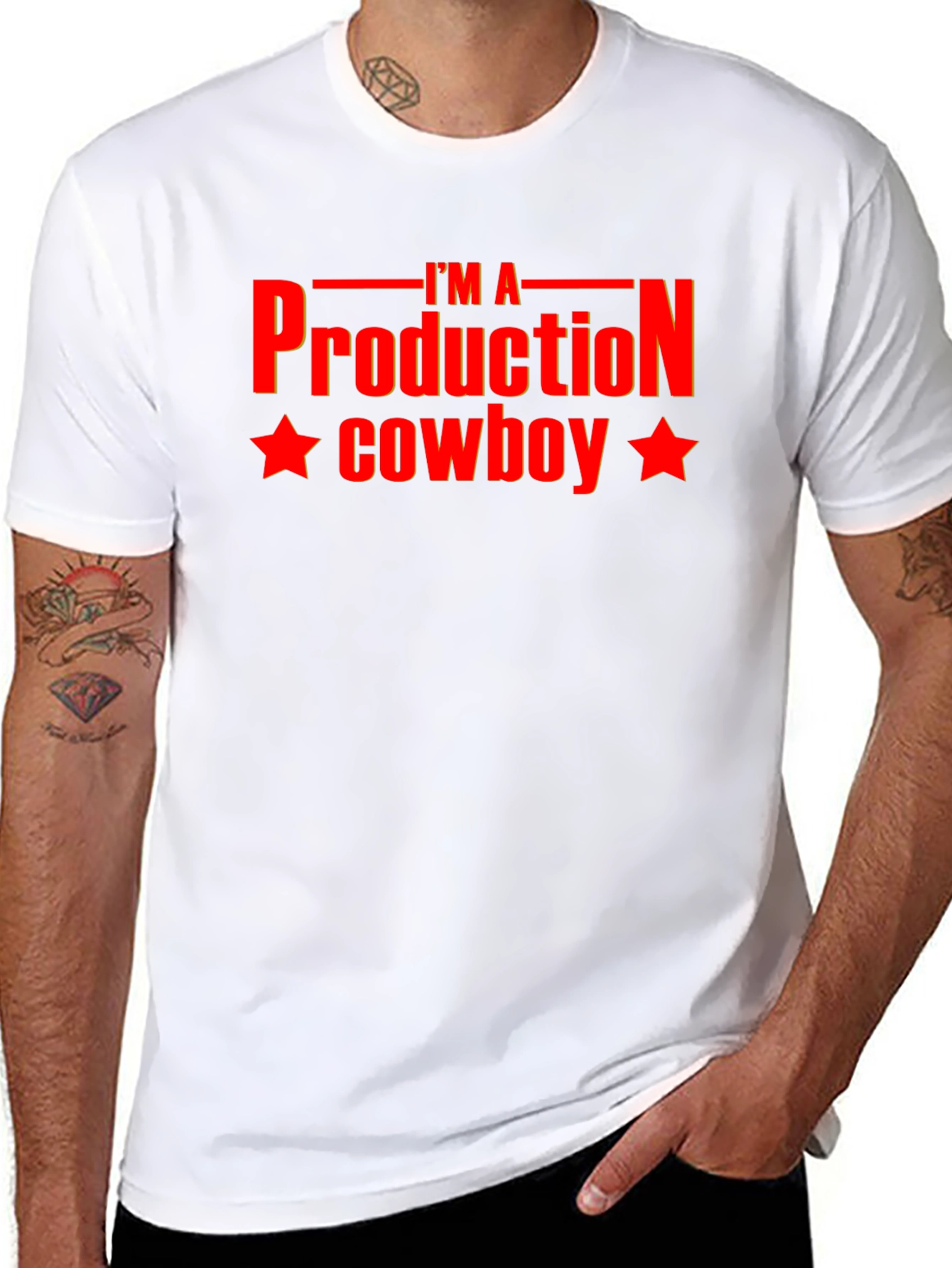 Black I'm A Production Cowboy Graphic T-Shirt view 8