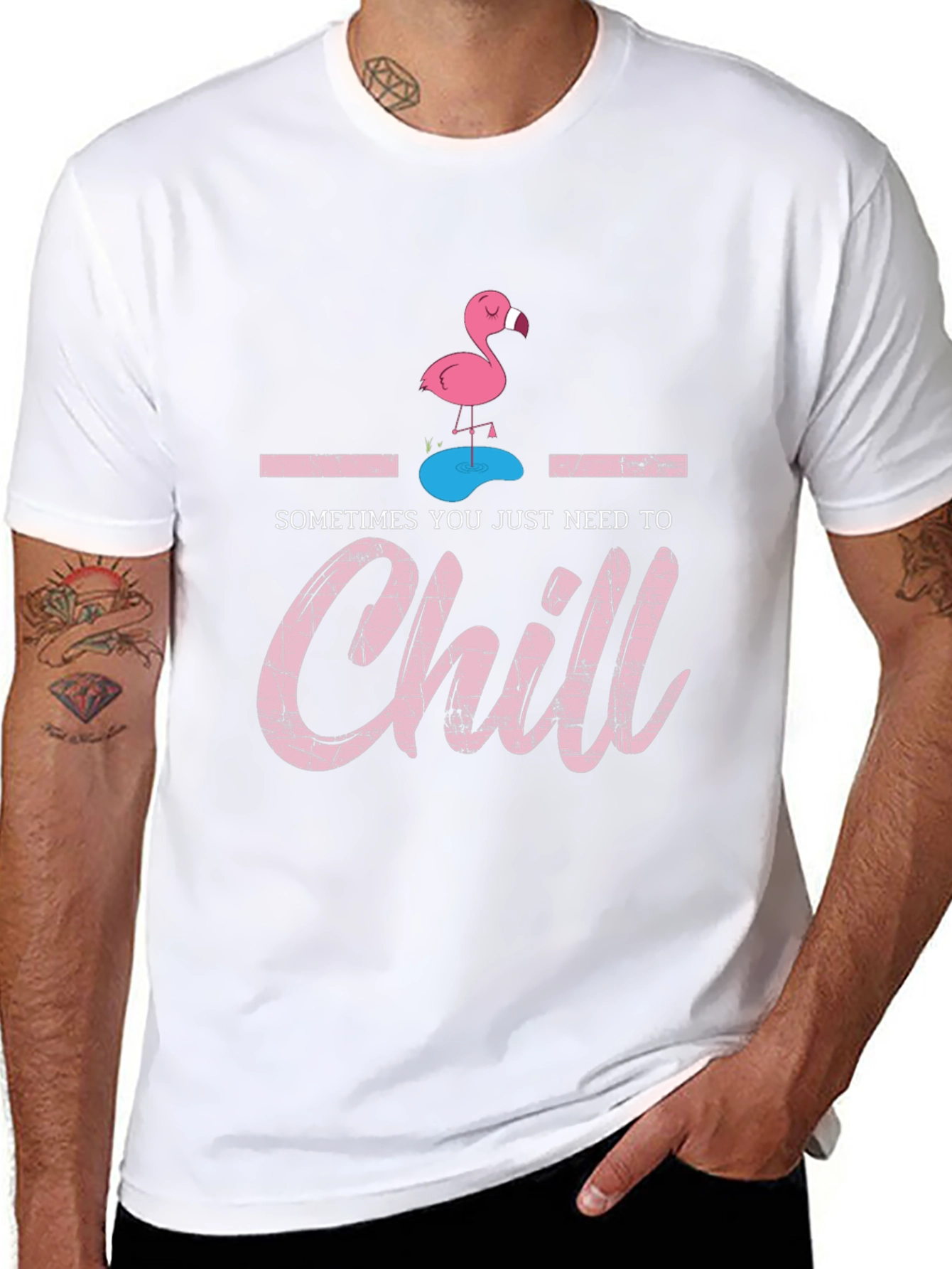 Black Chill Flamingo Graphic Tee - Black view 8