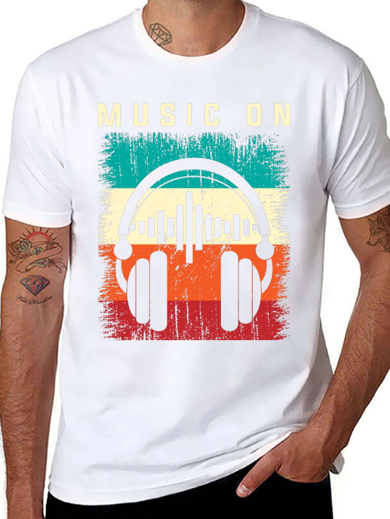 Black Music On Graphic T-Shirt Retro Style view 8
