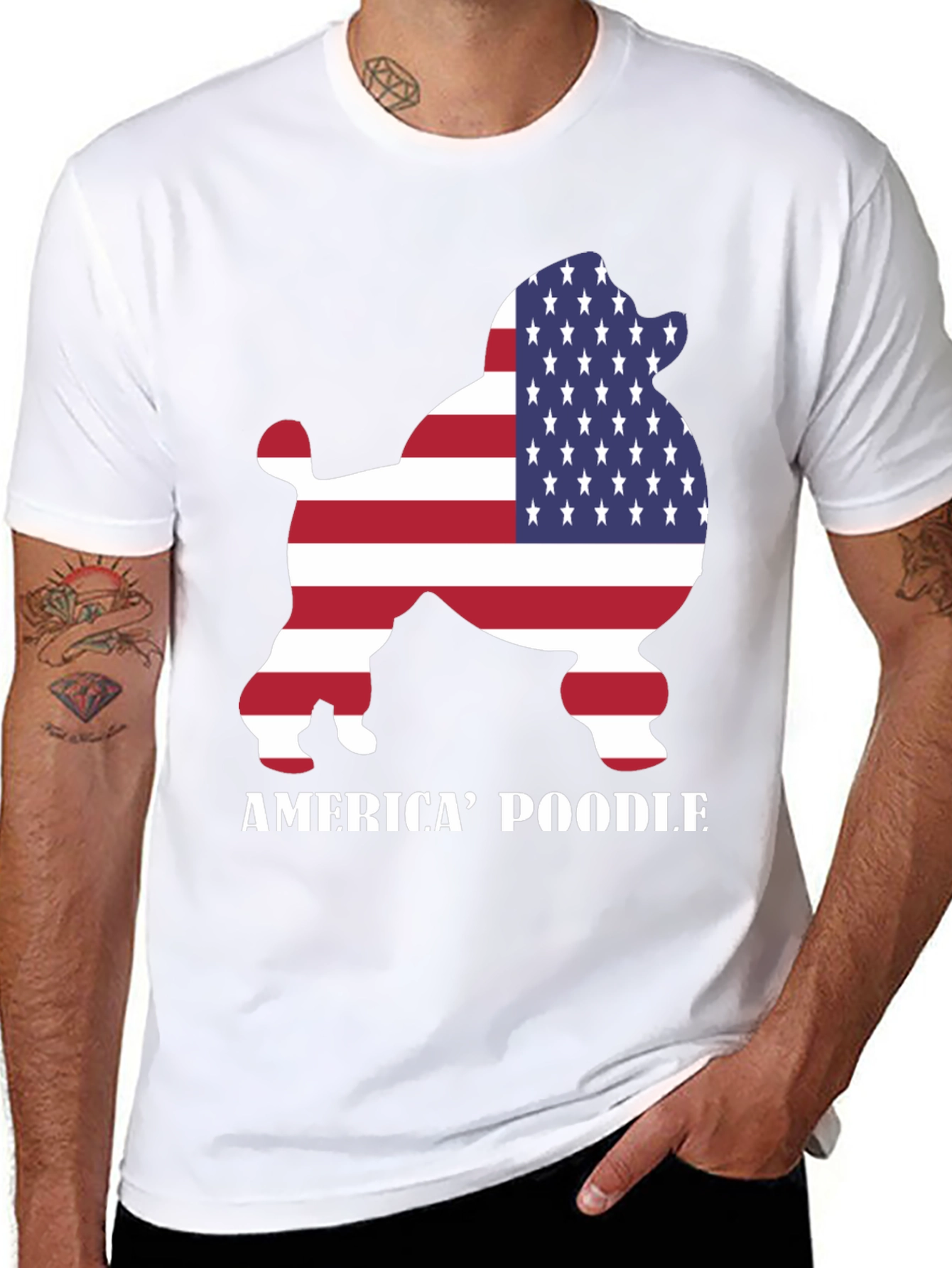 Black America' Poodle T-Shirt view 8