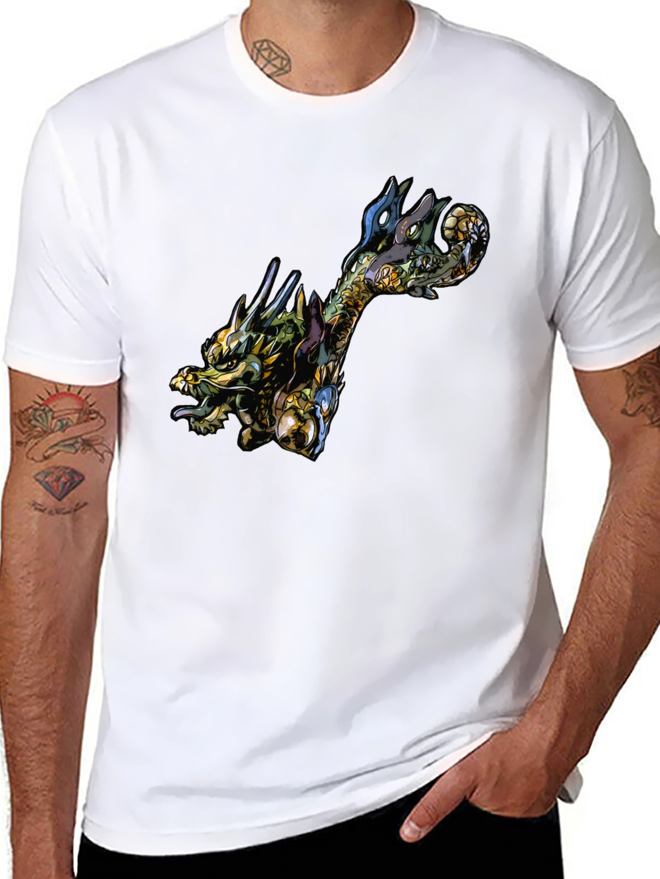 Black Dragon Graphic Black Tee - Unique Style view 8