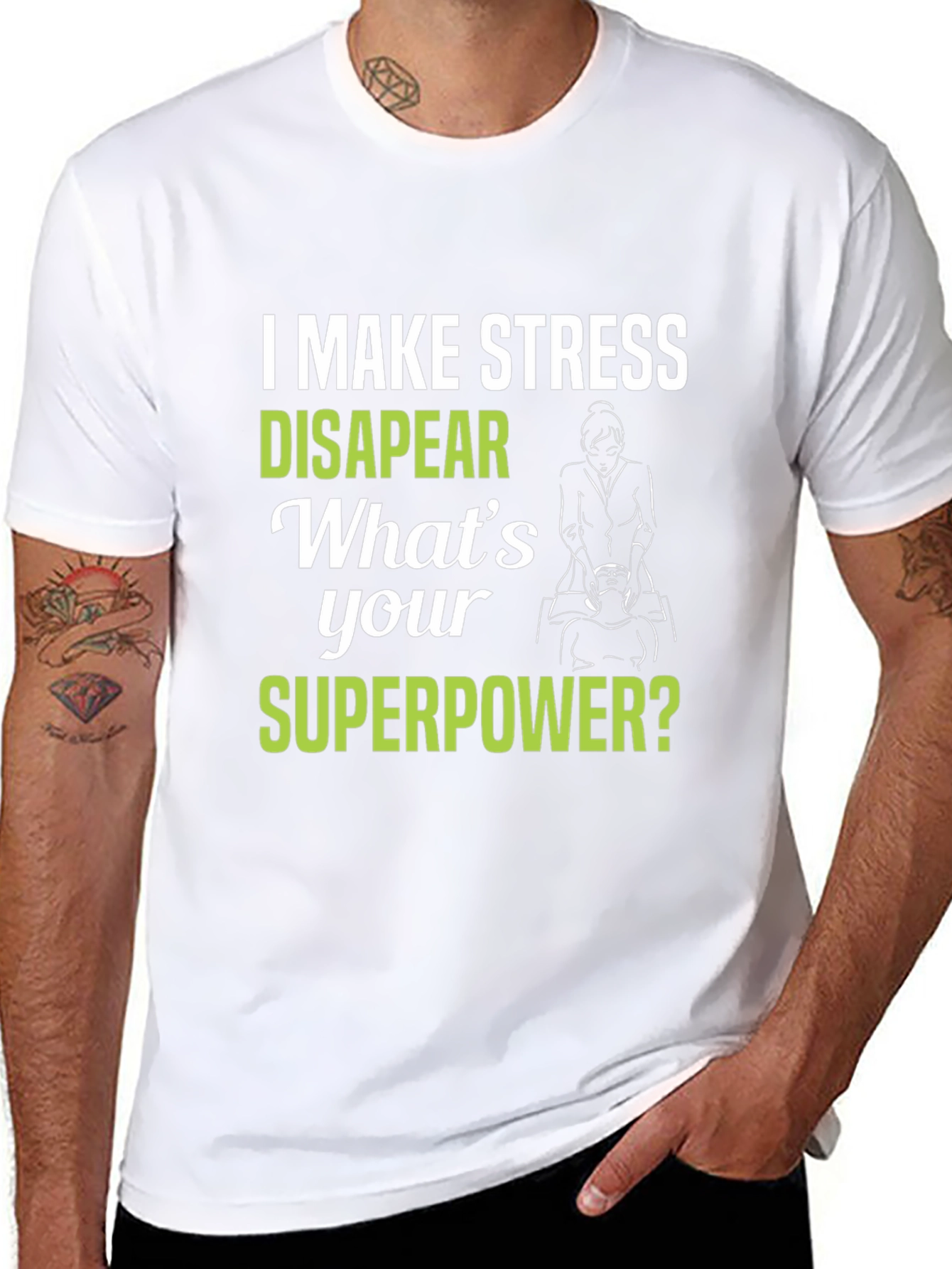 Black Stress Relief Superpower T-Shirt view 8
