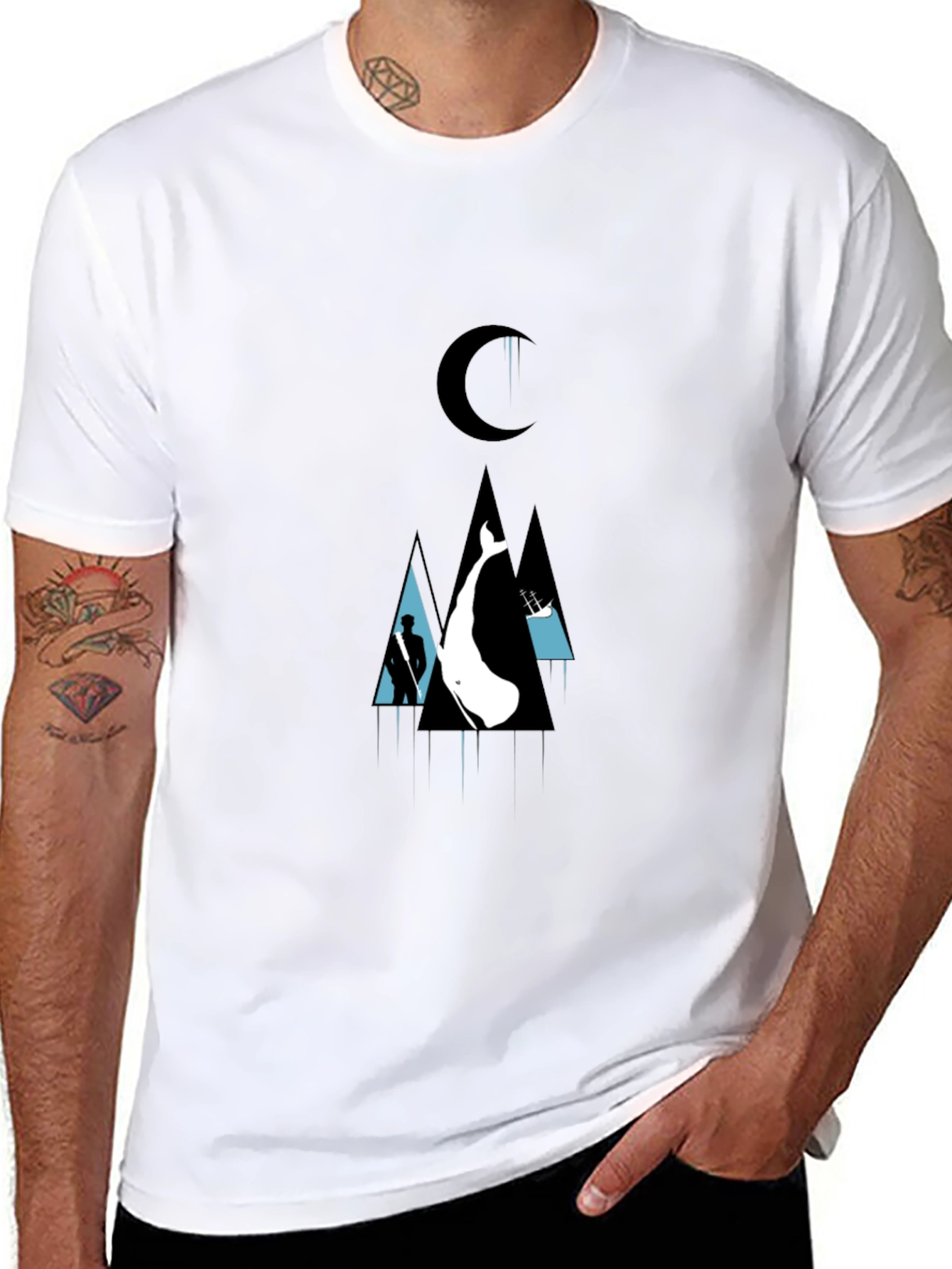 Black Whale Graphic Black T-Shirt view 8