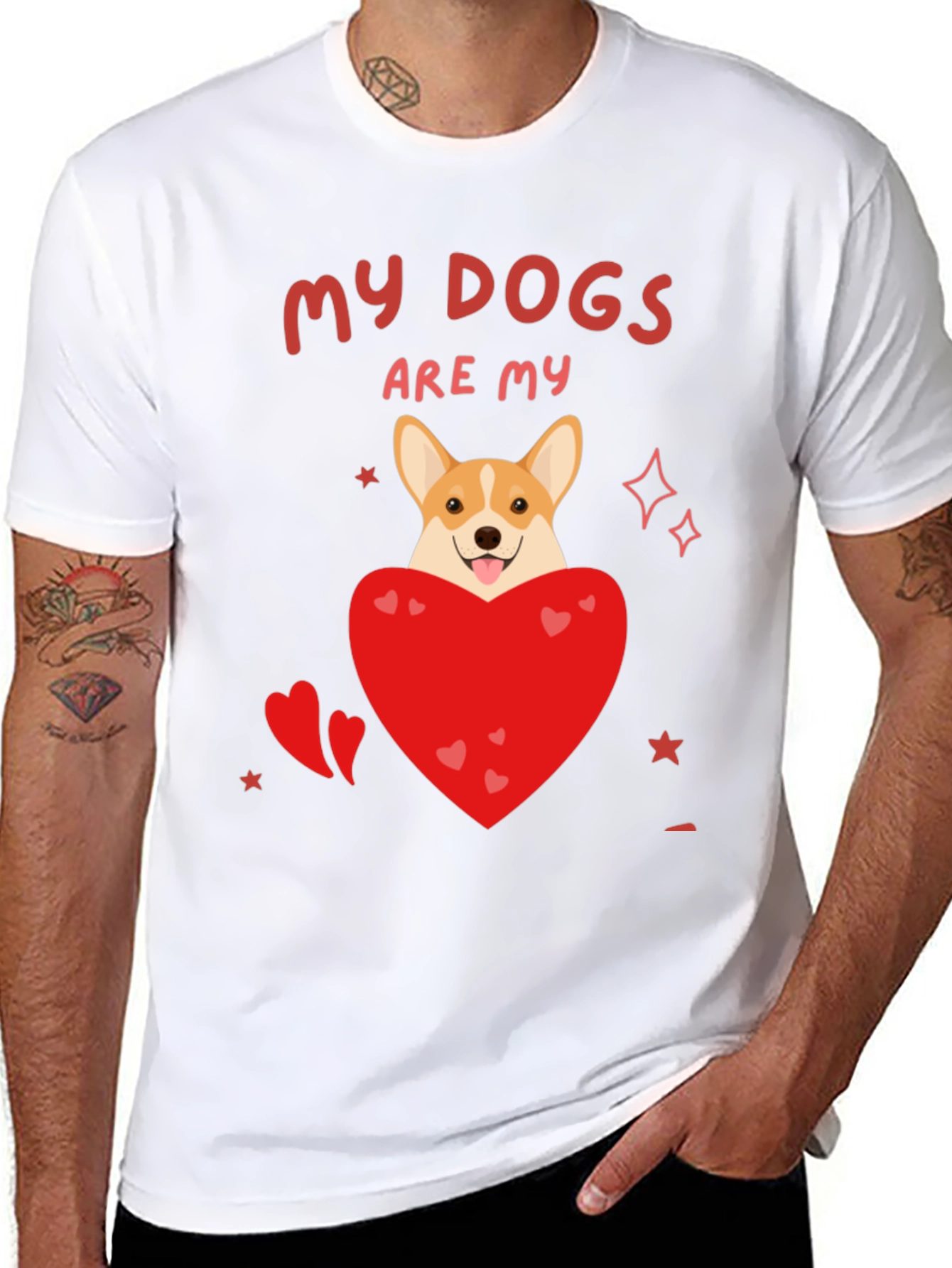 Black My Dogs Are My Valentines T-Shirt view 8