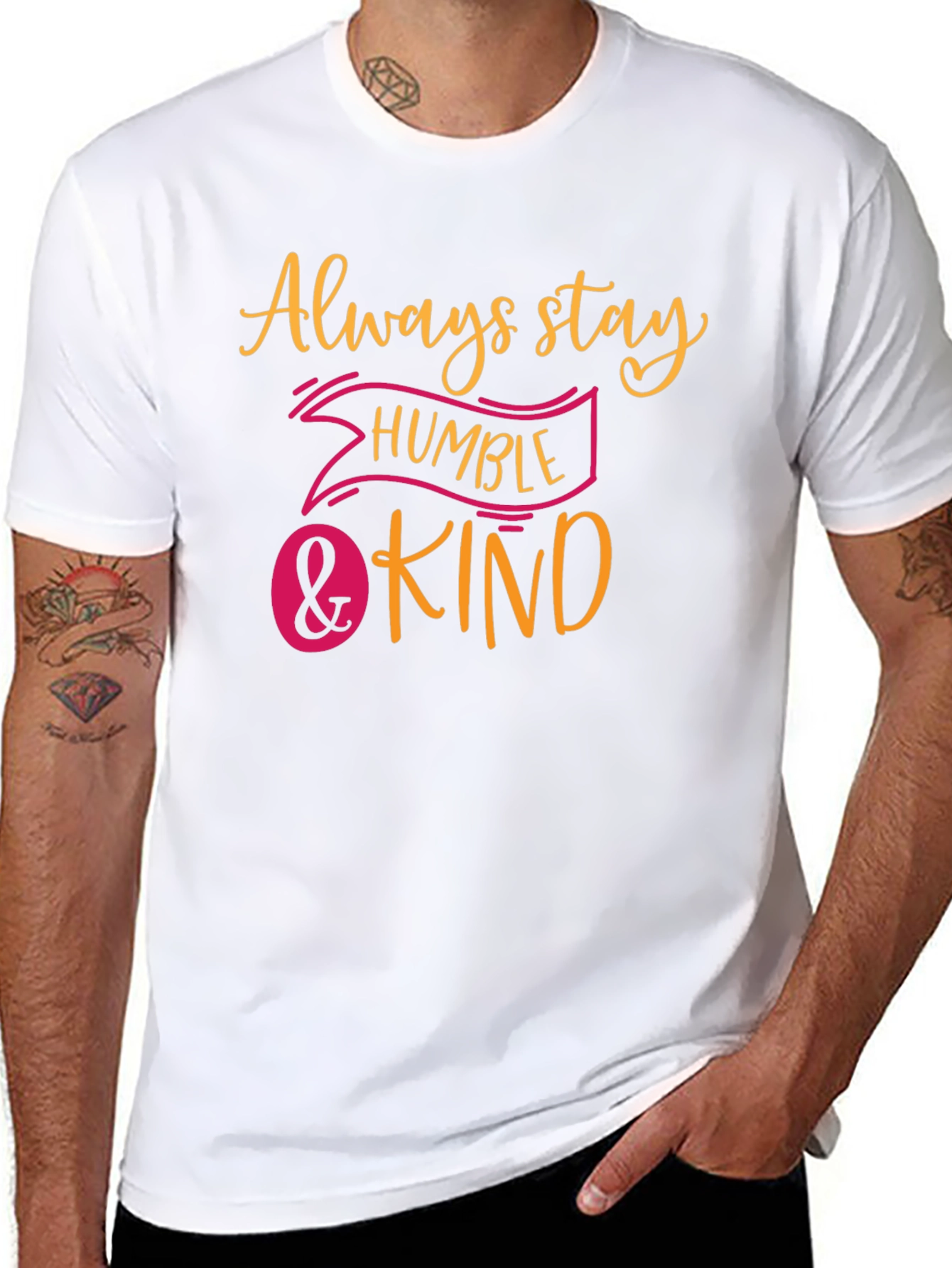Black Always Stay Humble & Kind Graphic Tee view 8