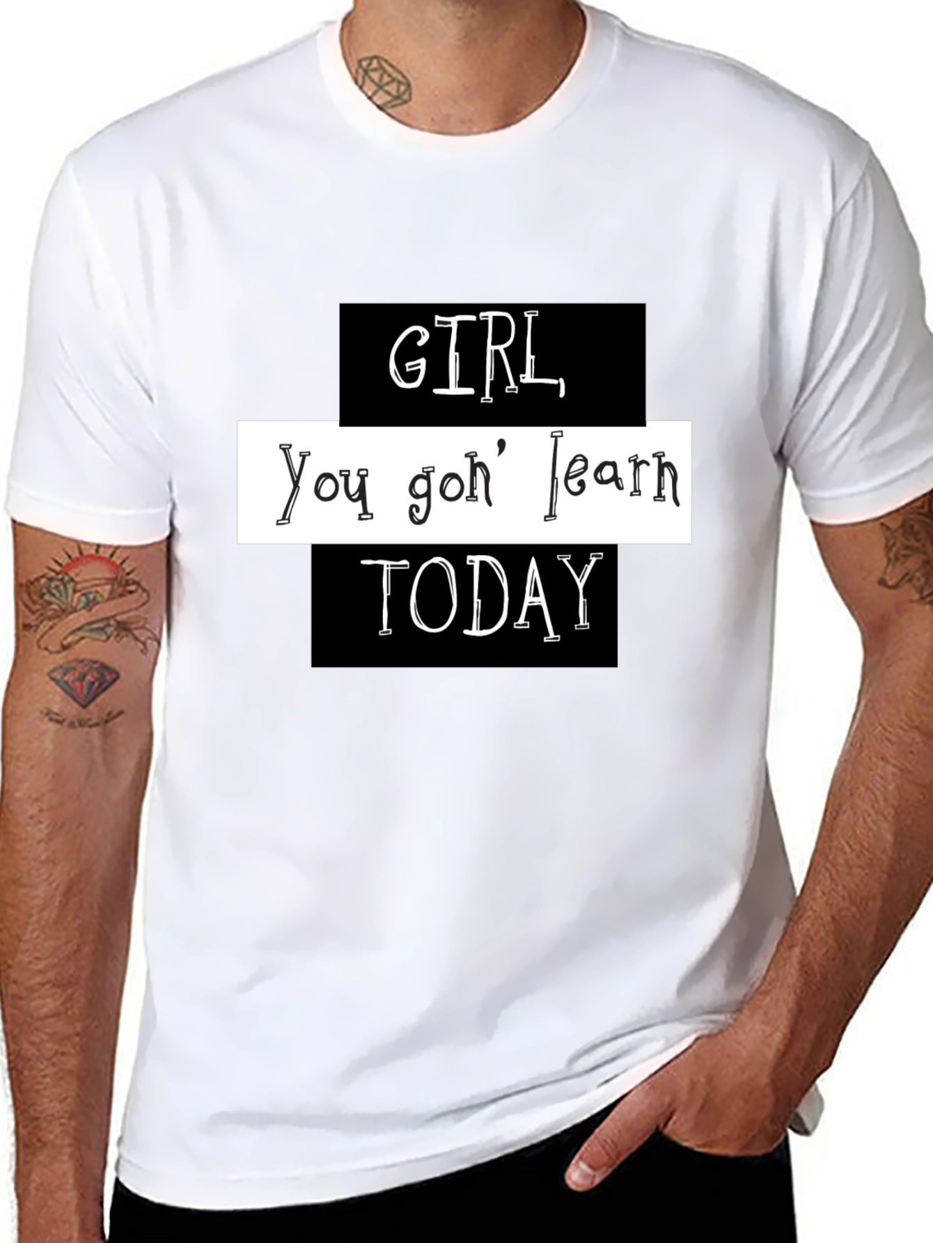 Black Girl You Gon' Learn Today Graphic T-Shirt view 8