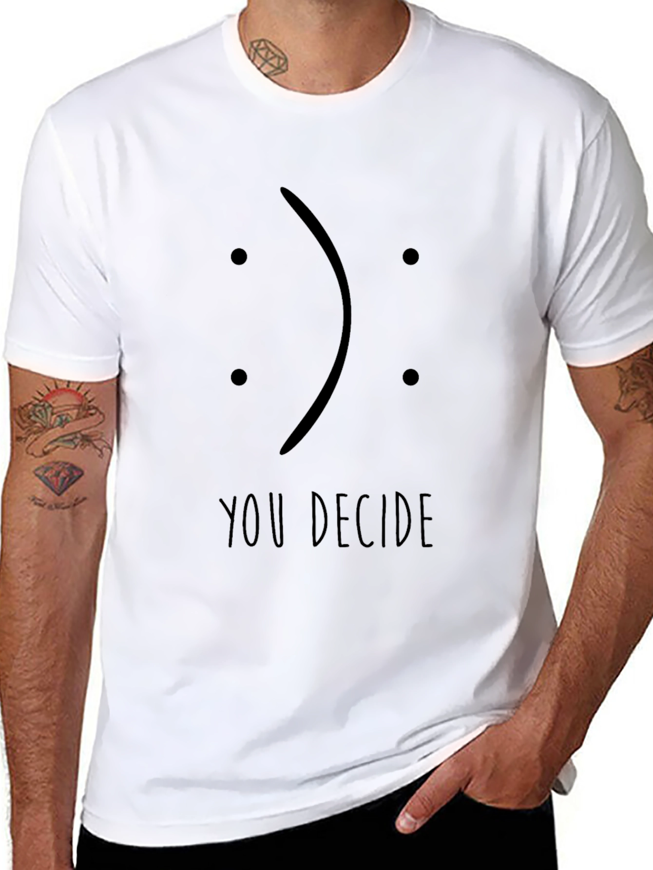 Black You Decide Graphic Tee - Unisex Black T-Shirt view 8