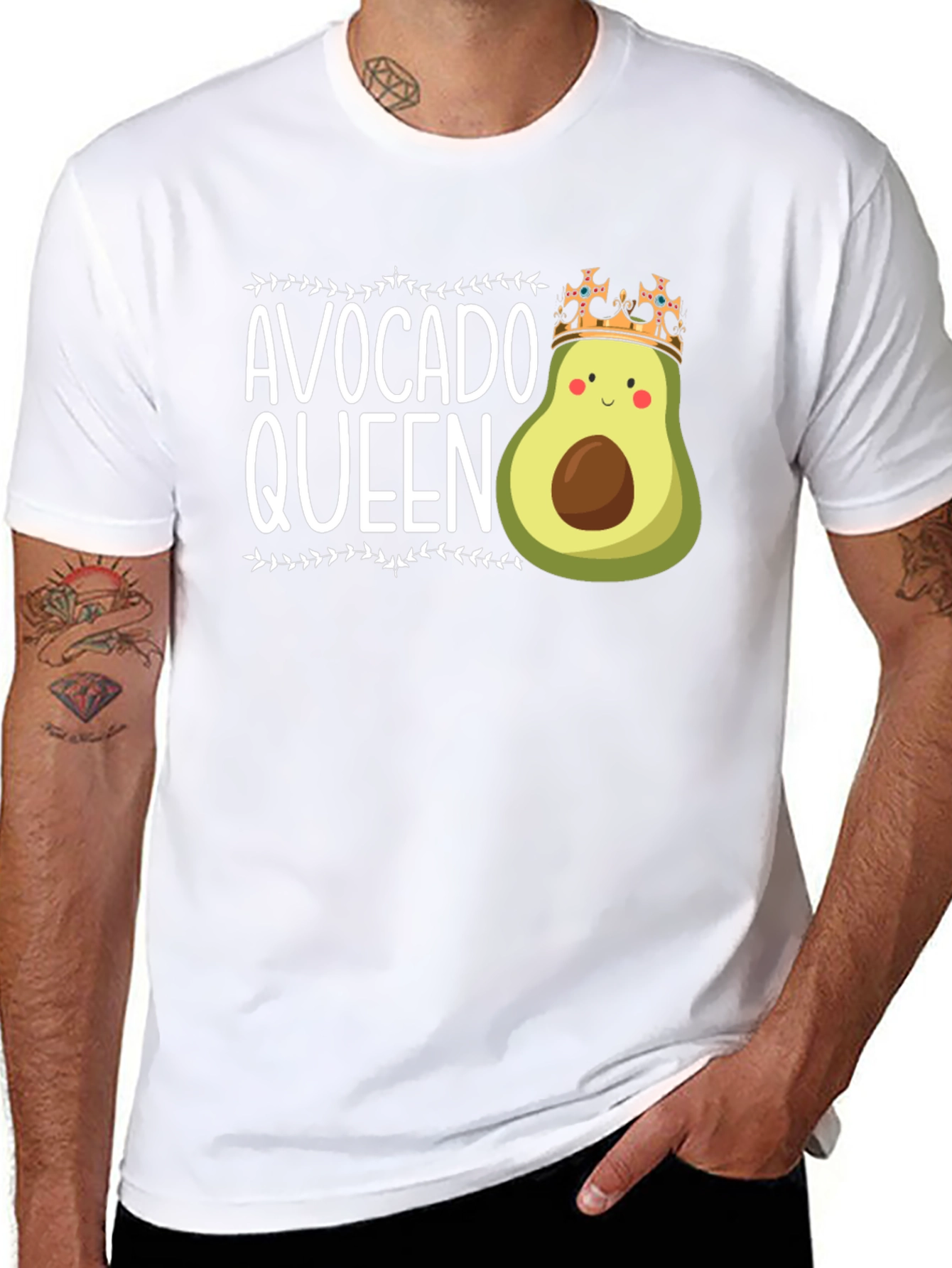 Black Avocado Queen Black T-Shirt view 8