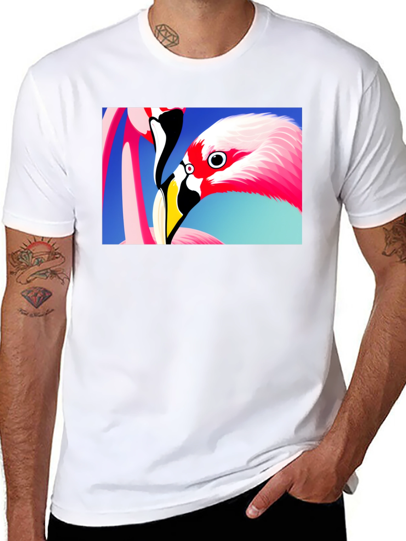 Black Flamingo Graphic Tee - Stylish Black T-Shirt view 8