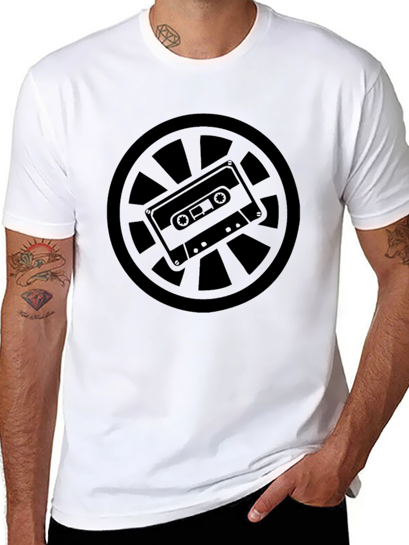 Black Retro Cassette Tape Graphic Tee - Black view 8